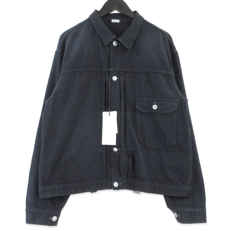 美品 A.PRESSE アプレッセ ヴィンテージ加工 デニムジャケット 24AAP-01-33H 24AW 1st Type Denim Jacket ブラック 黒 46 99001212