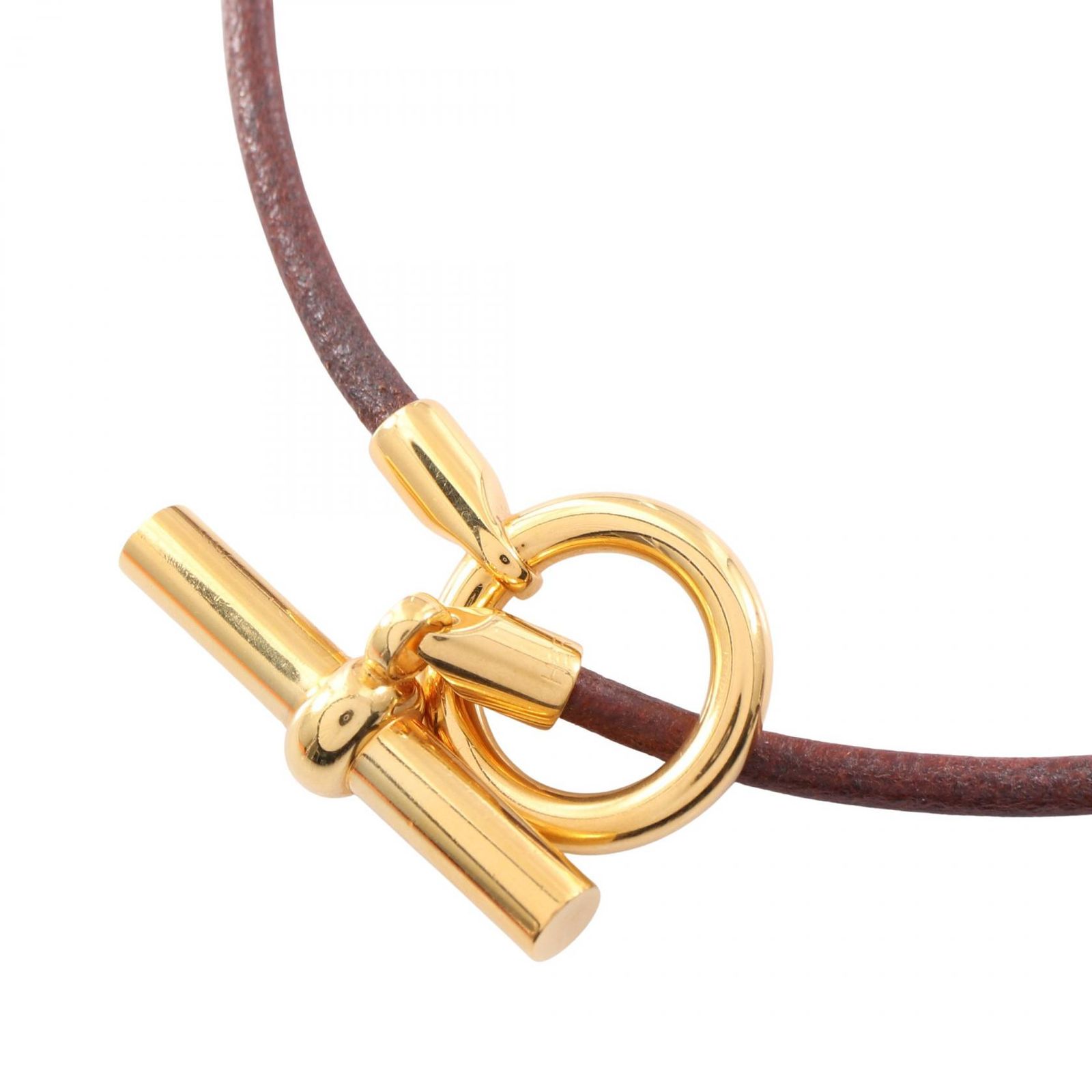 エルメス HERMES チョーカー グレナン レザー GP（ゴールドメッキ） チョーカー レディース Used A
