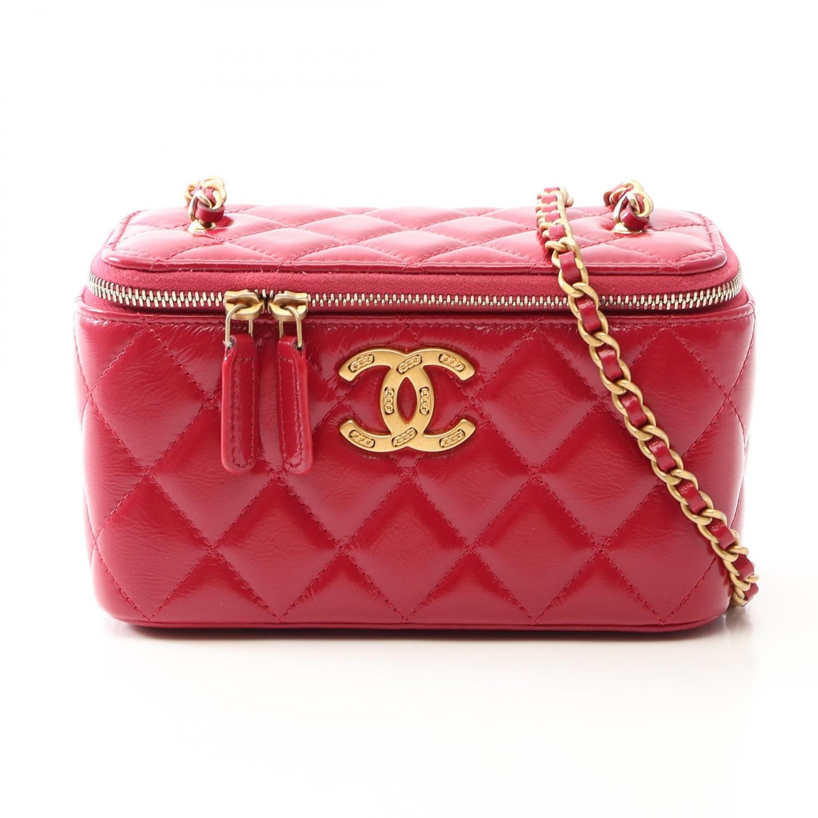 シャネル CHANEL ショルダーバッグ マトラッセ バニティ マゼンダ ラムスキン（羊革） マトラッセ バニティ チェーンショルダー レディース Used A
