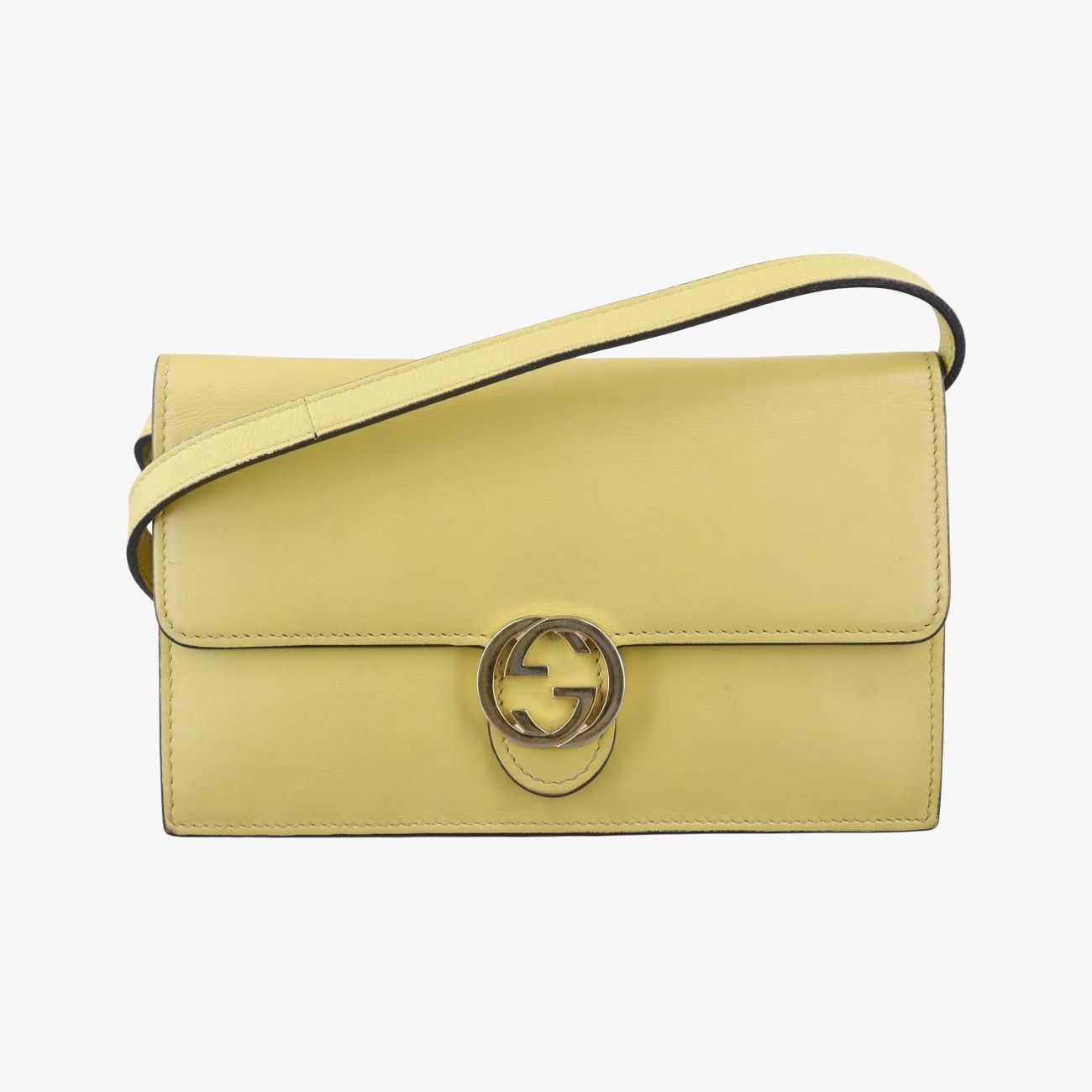 グッチGucciインターロッキングG イエロー レザー 369664