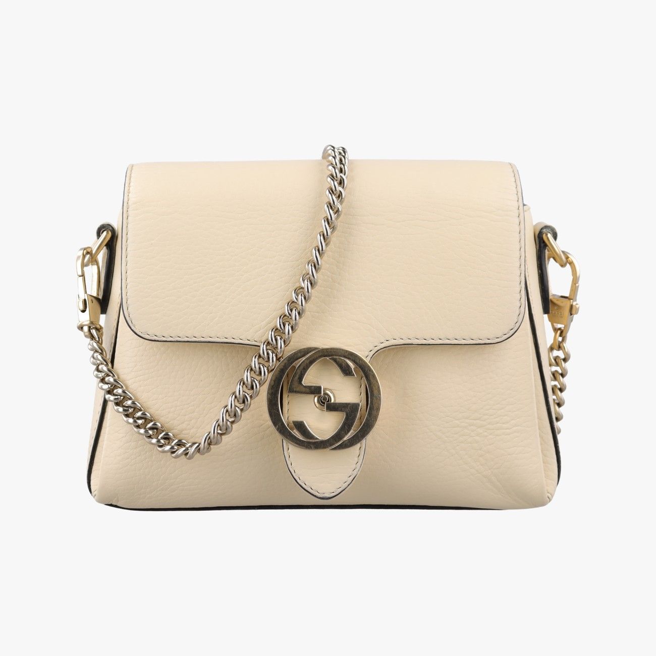 グッチGucciインターロッキングG アイボリー レザー 607720 A033720386