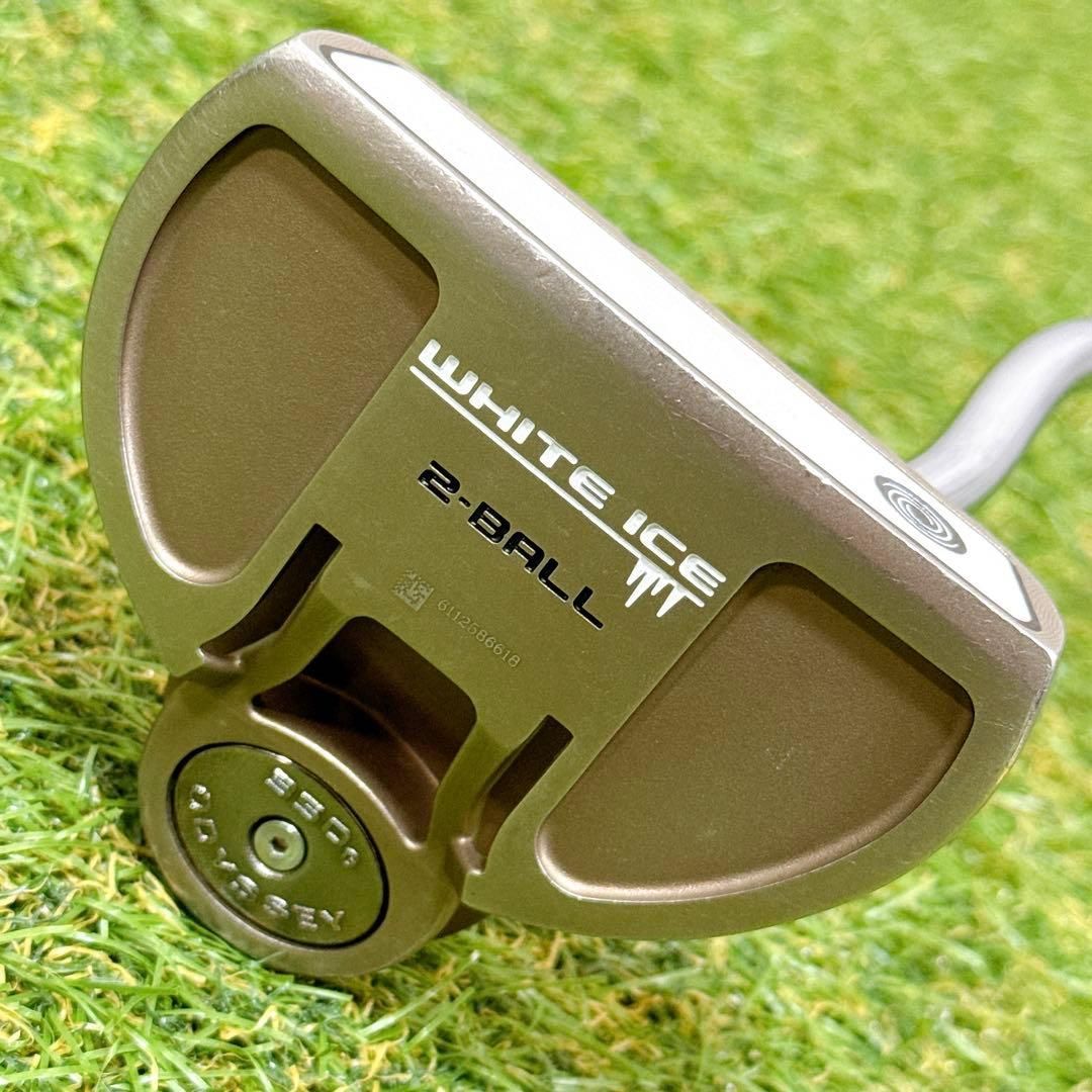 新品グリップ 希少ブロンズ オデッセイ ホワイトアイス ツアー ブロンズ ODYSSEY WHITE ICE 2-BALL パター 33インチ 右利き【K850】