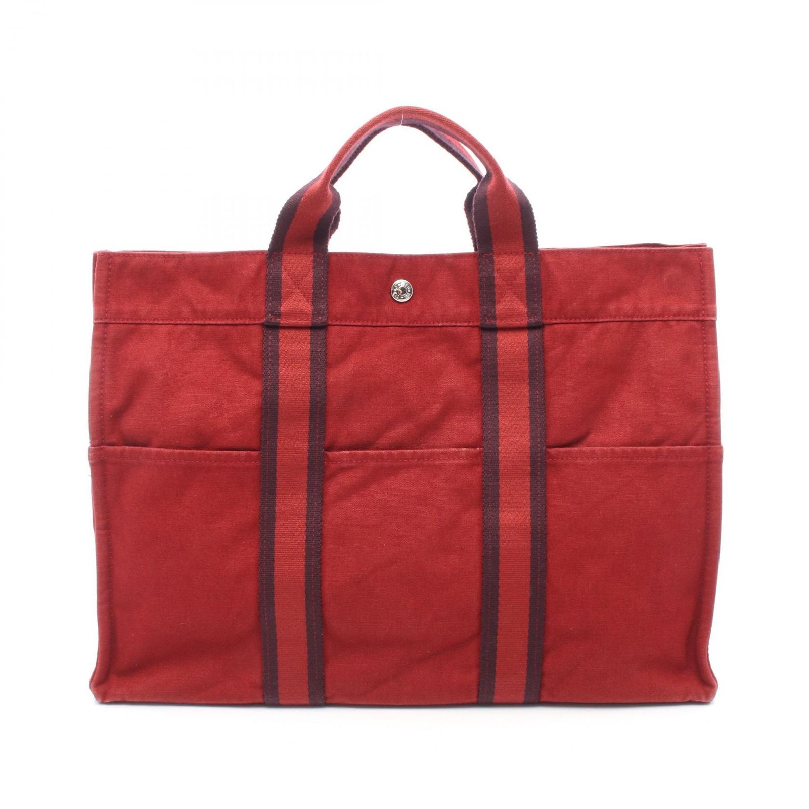 エルメス HERMES トートバッグ フールトゥMM レッド キャンバス フールトゥトートMM レディース Used B