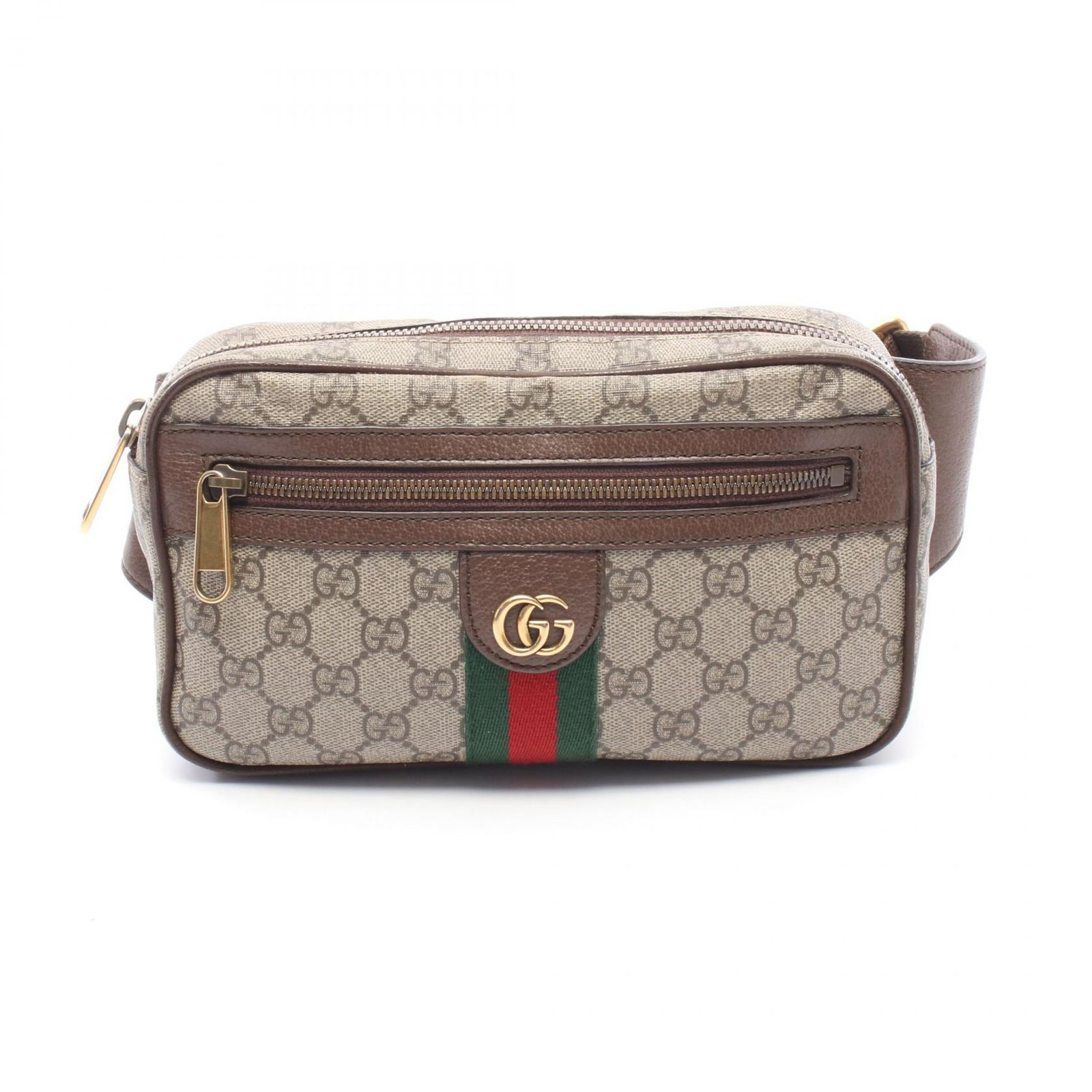 グッチ GUCCI ウエストバッグ ボディバッグ オフィディア GGベルトバッグ GGスプリーム 574796 ベージュ/ダークブラウン PVCコーティングキャンバス レザー オフディア GGスプリーム ベルトバッグ