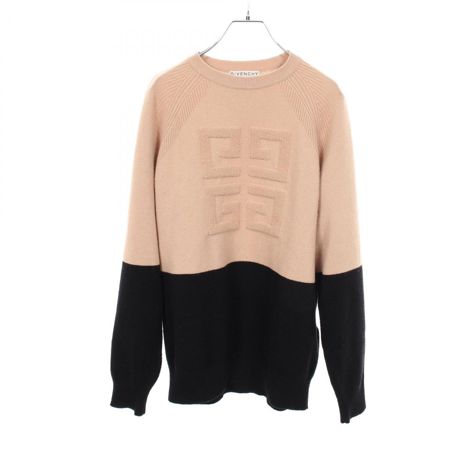 ジバンシィ GIVENCHY ニット ロゴ バイカラー BW908N4Z68 ゴールド/ブラック カシミヤ ニット レディース Used B