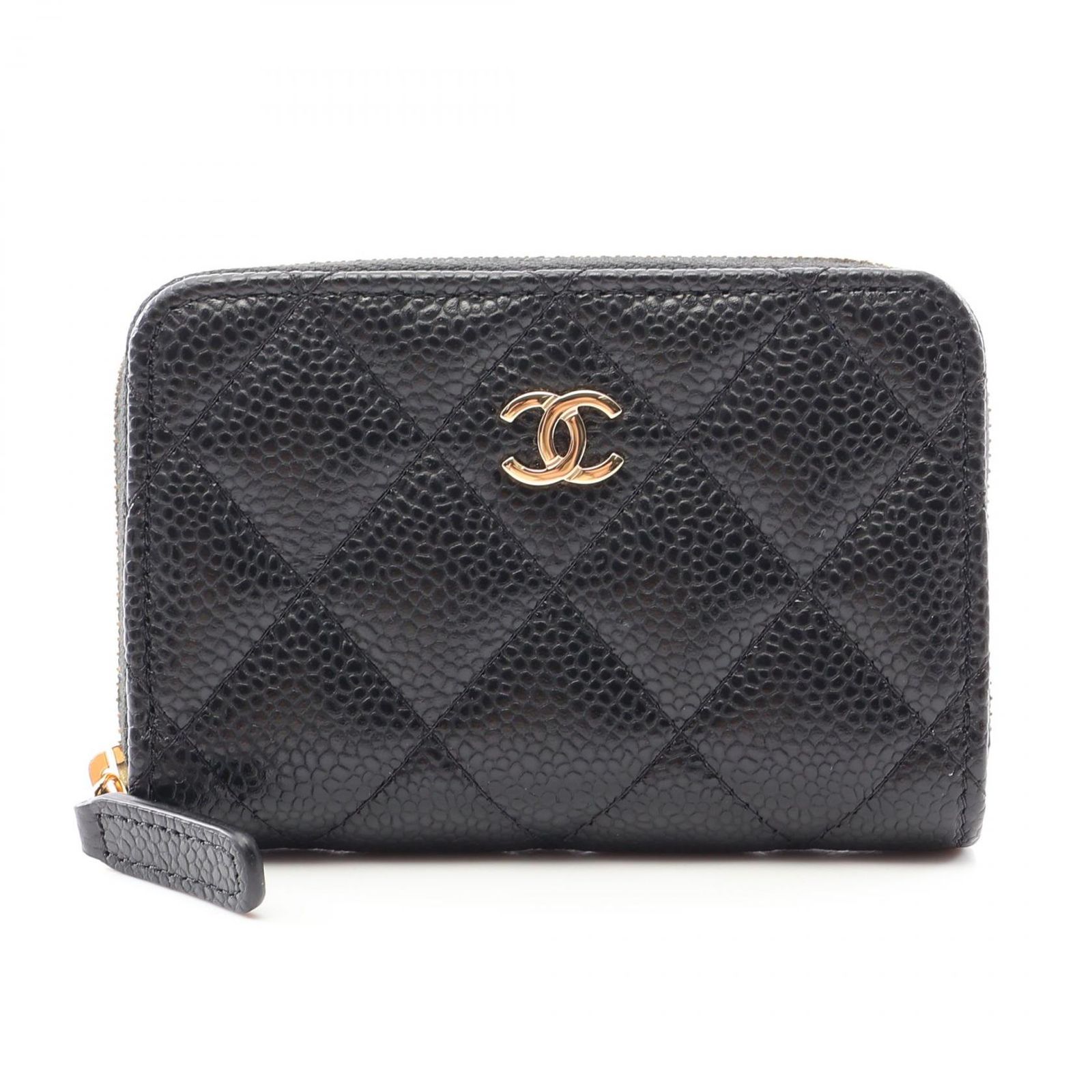シャネル CHANEL コインケース クラシック ジップ コインパース マトラッセ AP0216 ブラック キャビアスキン(グレインドカーフ) マトラッセ コインケース レディース 75,790円
