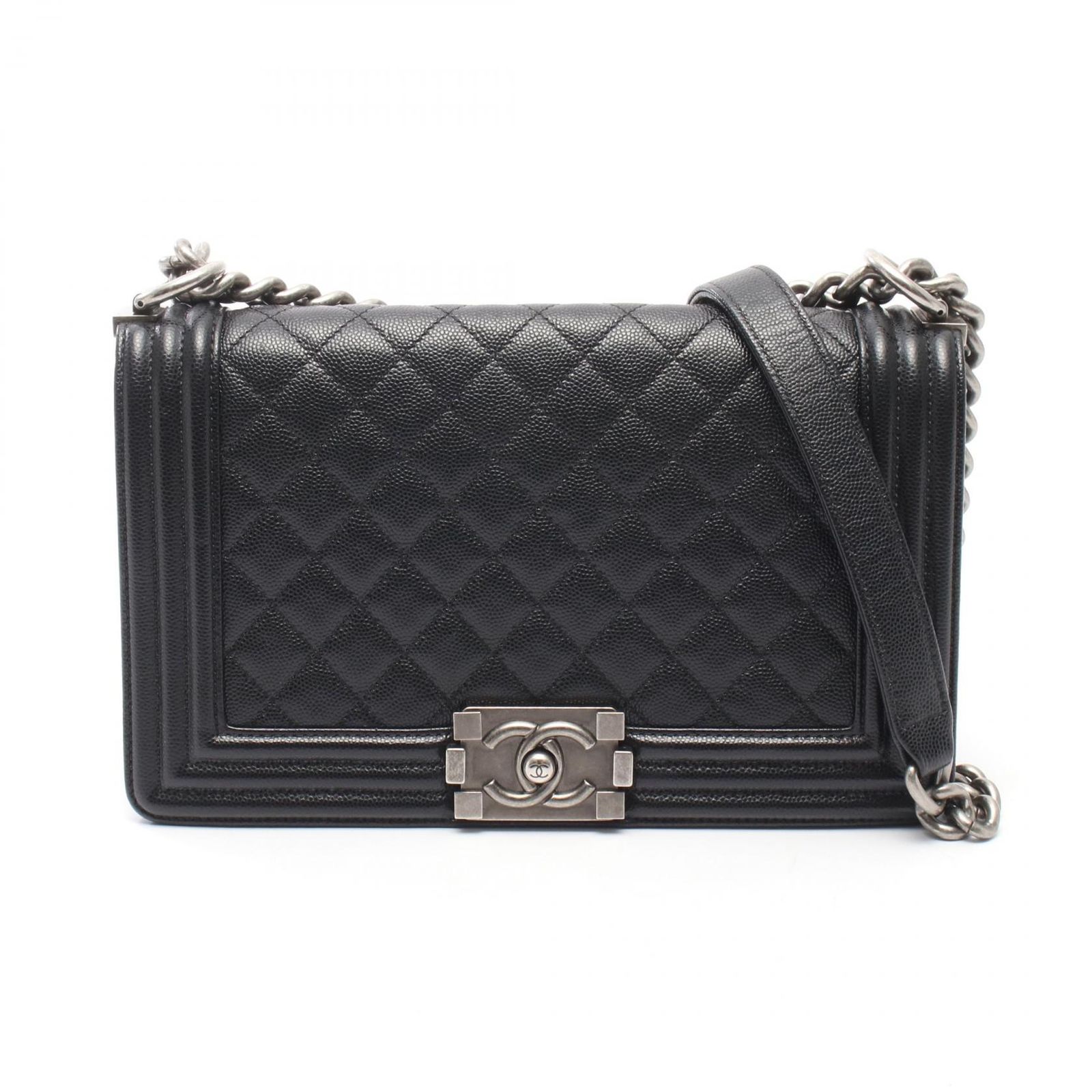 シャネル CHANEL ショルダーバッグ ボーイシャネル A67086 ブラック キャビアスキン(グレインドカーフ) ボーイシャネル チェーンショルダー レディース Used A