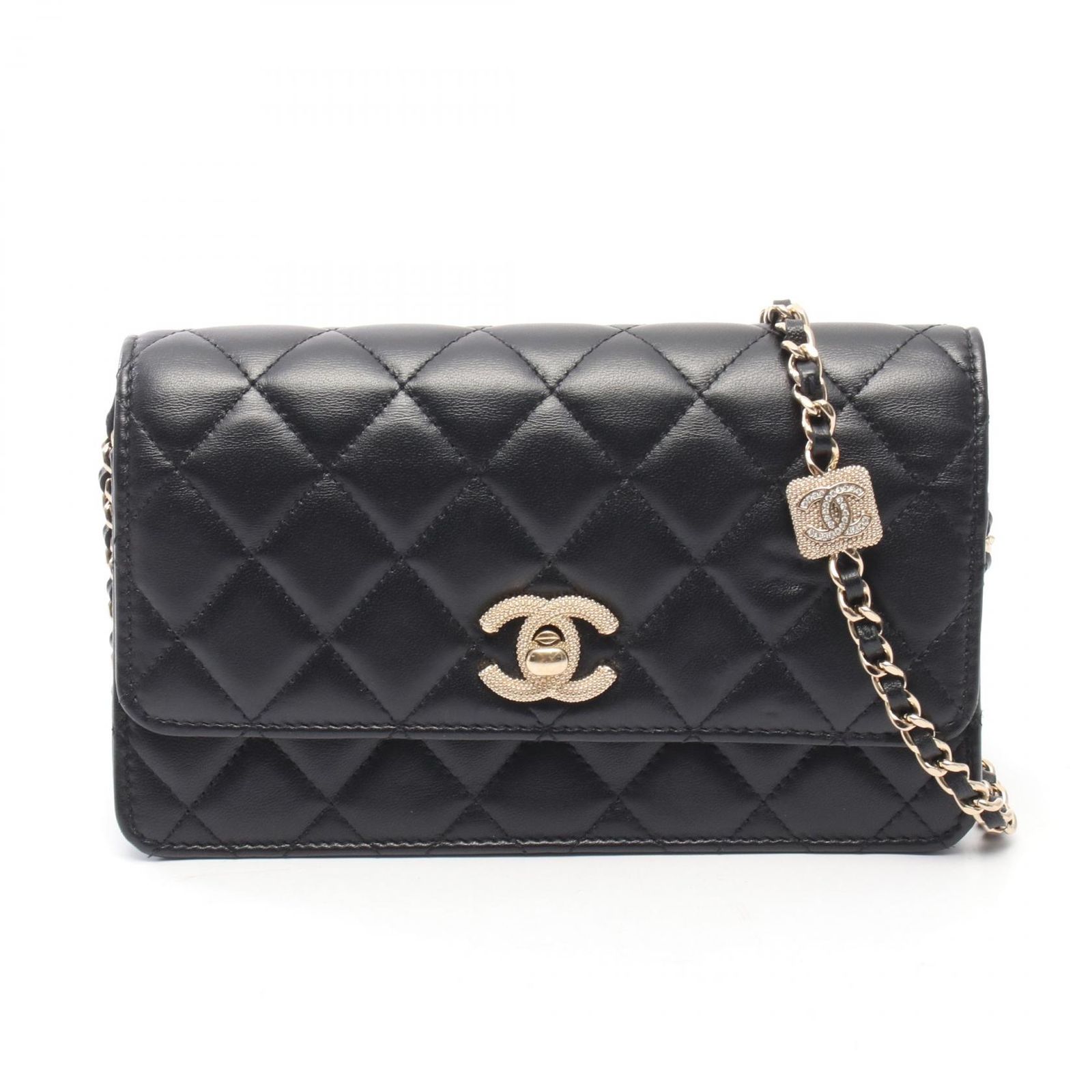 シャネル CHANEL ショルダーバッグ マトラッセ チェーンウォレット AP4300 ブラック ラムスキン（羊革） マトラッセ チェーンウォレット レディース Used A