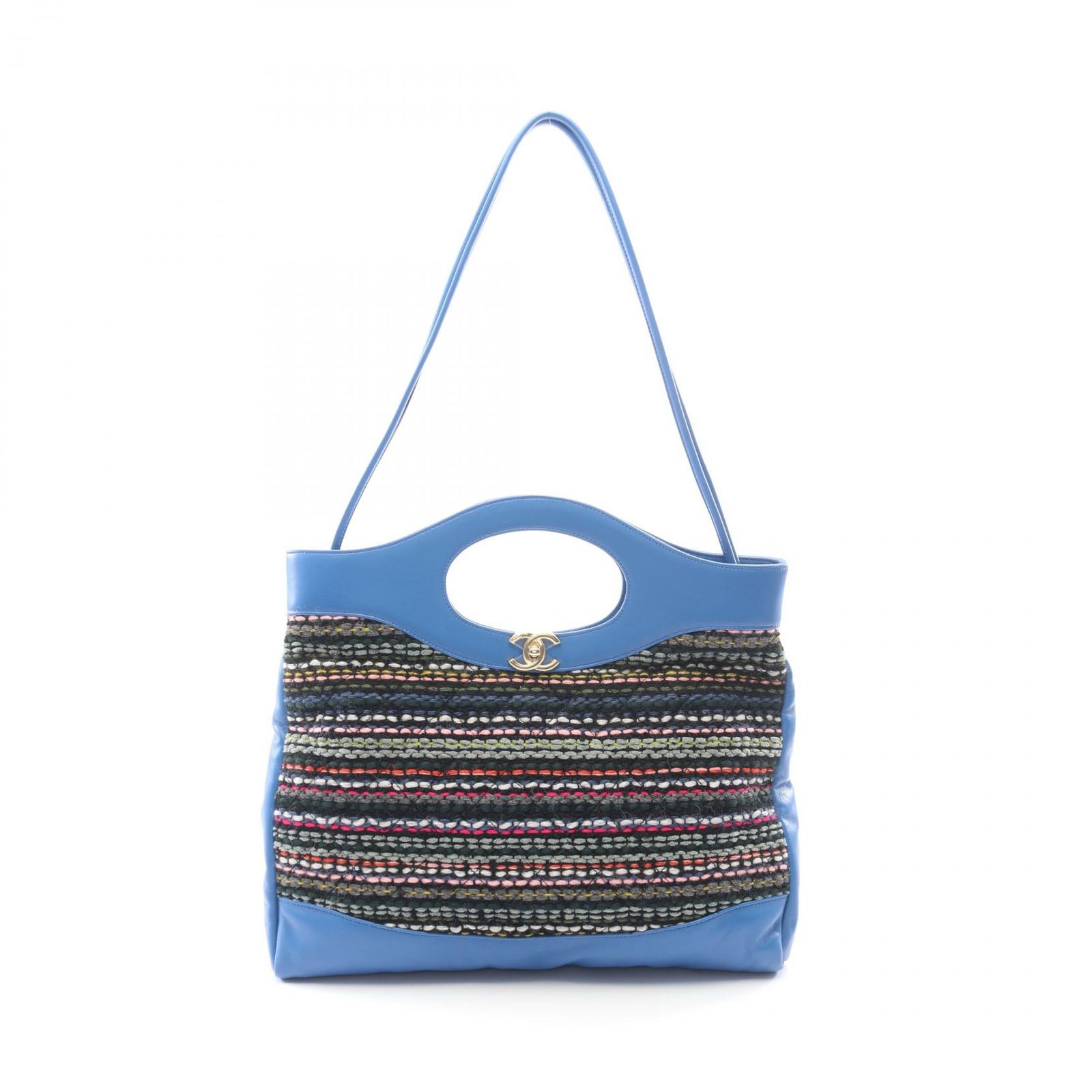 シャネル CHANEL ショルダーバッグ シャネル31 マトラッセ 2WAY ブルー/マルチ ラムスキン（羊革） ファブリック CHANEL31 マトラッセ ラージ ショッピングバッグ
