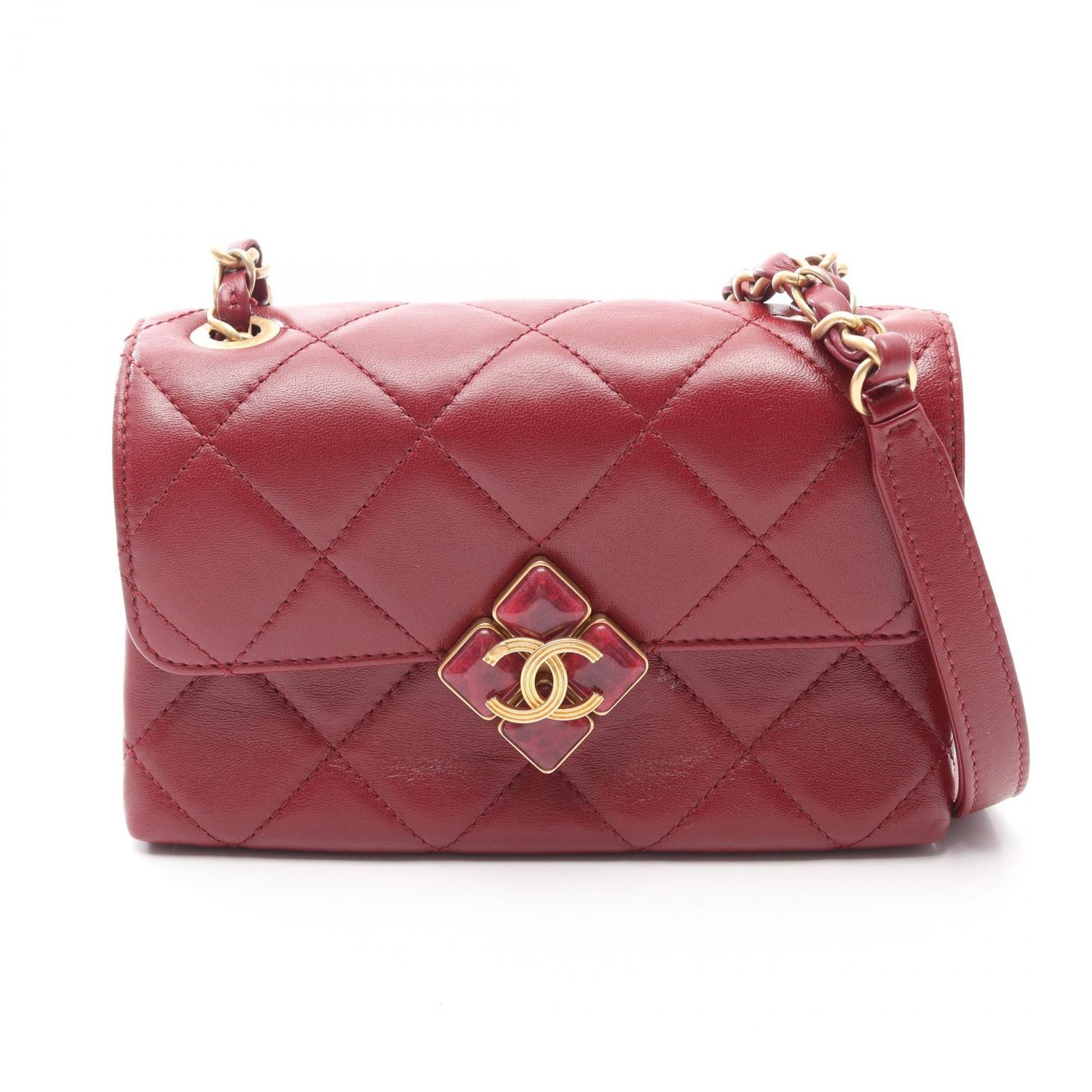 シャネル CHANEL ショルダーバッグ マトラッセ スモール AS2633 ワインレッド ラムスキン（羊革） マトラッセ スモール チェーンショルダー レディース Used A