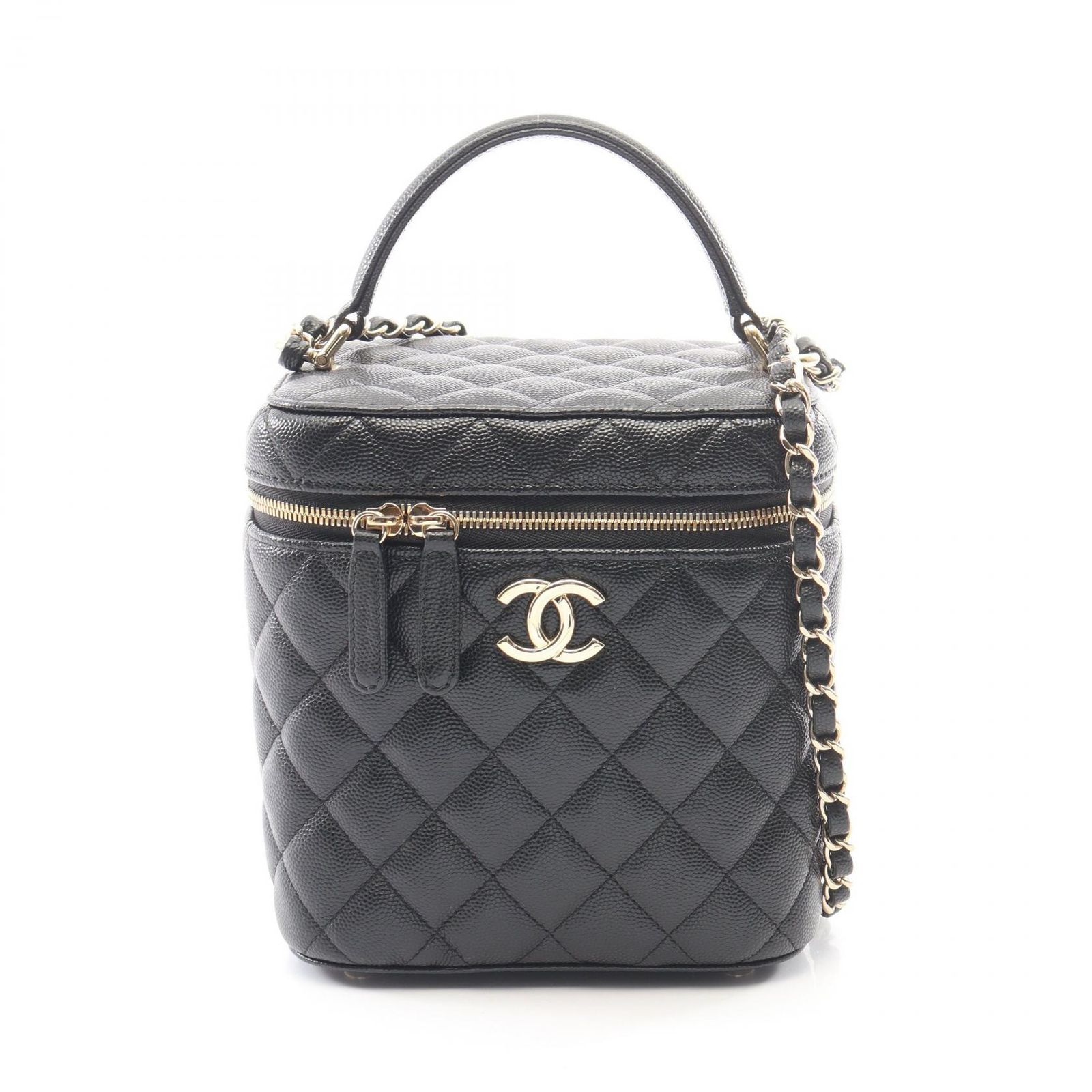 シャネル CHANEL ショルダーバッグ マトラッセ バニティバッグ 2WAY AS2362 ブラック キャビアスキン(グレインドカーフ) マトラッセ バニティ 2wayチェーンショルダー