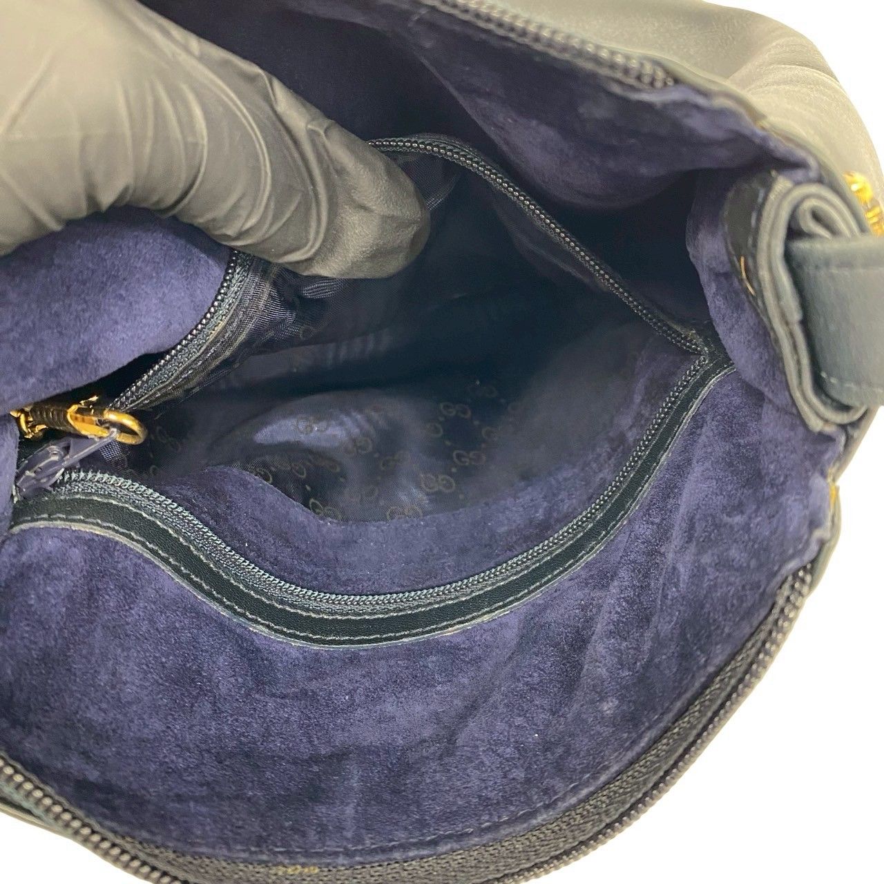 極 美品 GUCCI グッチ オールドグッチ GG ロゴ バンブー 金具 レザー