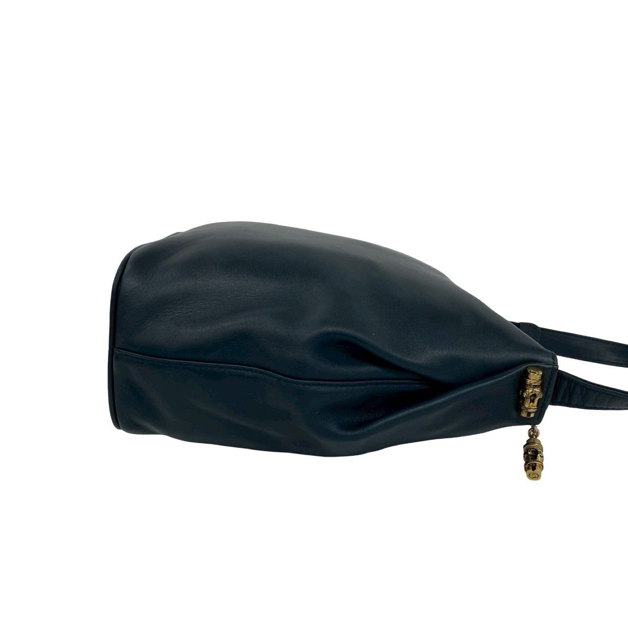 極 美品 GUCCI グッチ オールドグッチ GG ロゴ バンブー 金具 レザー 