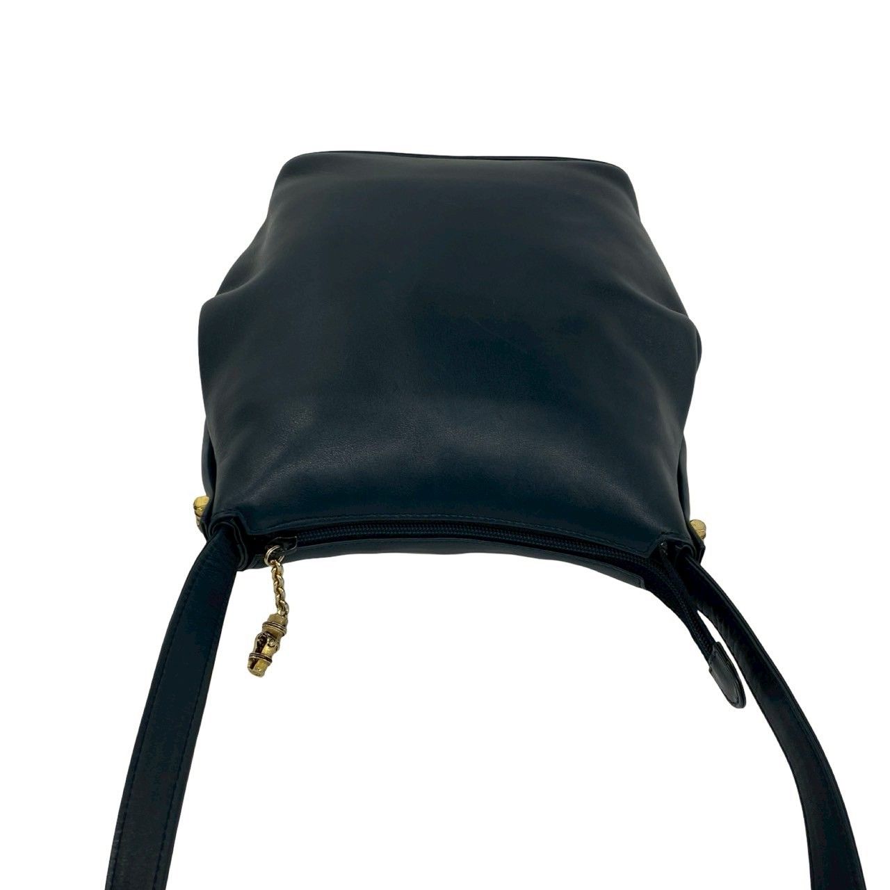 極 美品 GUCCI グッチ オールドグッチ GG ロゴ バンブー 金具 レザー