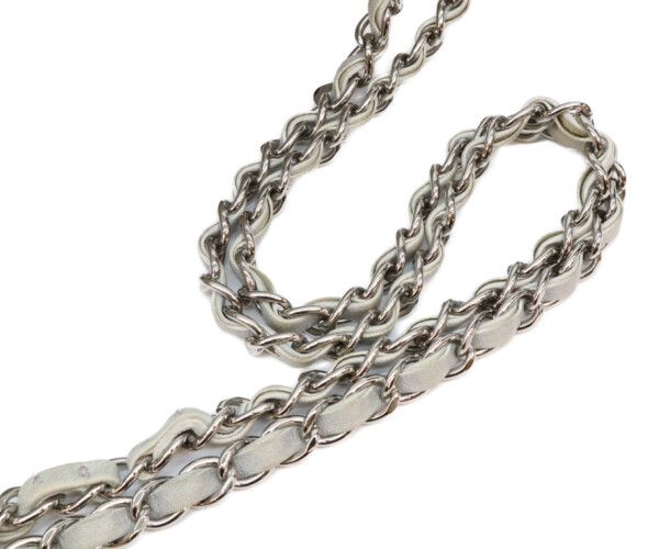 CHANEL シャネル グレー カーフ レイン デカマトラッセ35 シングル