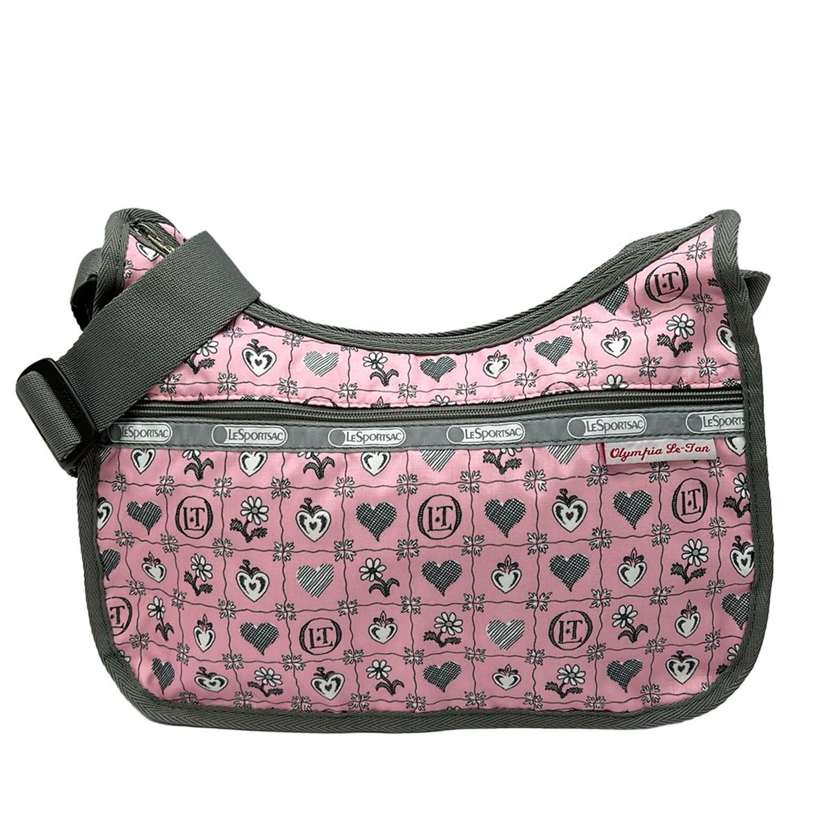LESPORTSAC(レスポートサック) ショルダーバッグ クラシックホーボー クロスボディ バッグ 7520 P605 ピンク×グレー×白