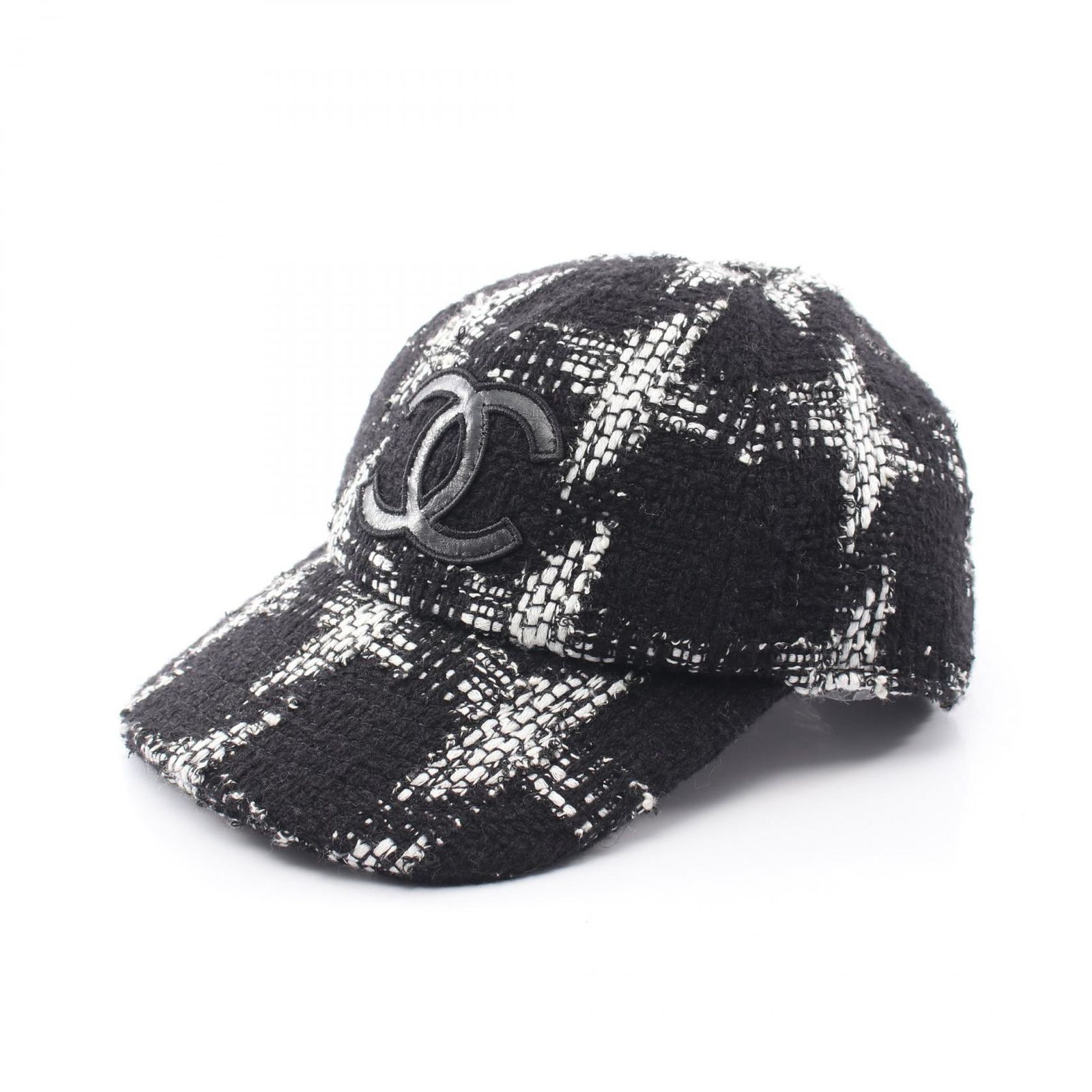 シャネル CHANEL キャップ ココマーク ウール レザー キャップ レディース Used A