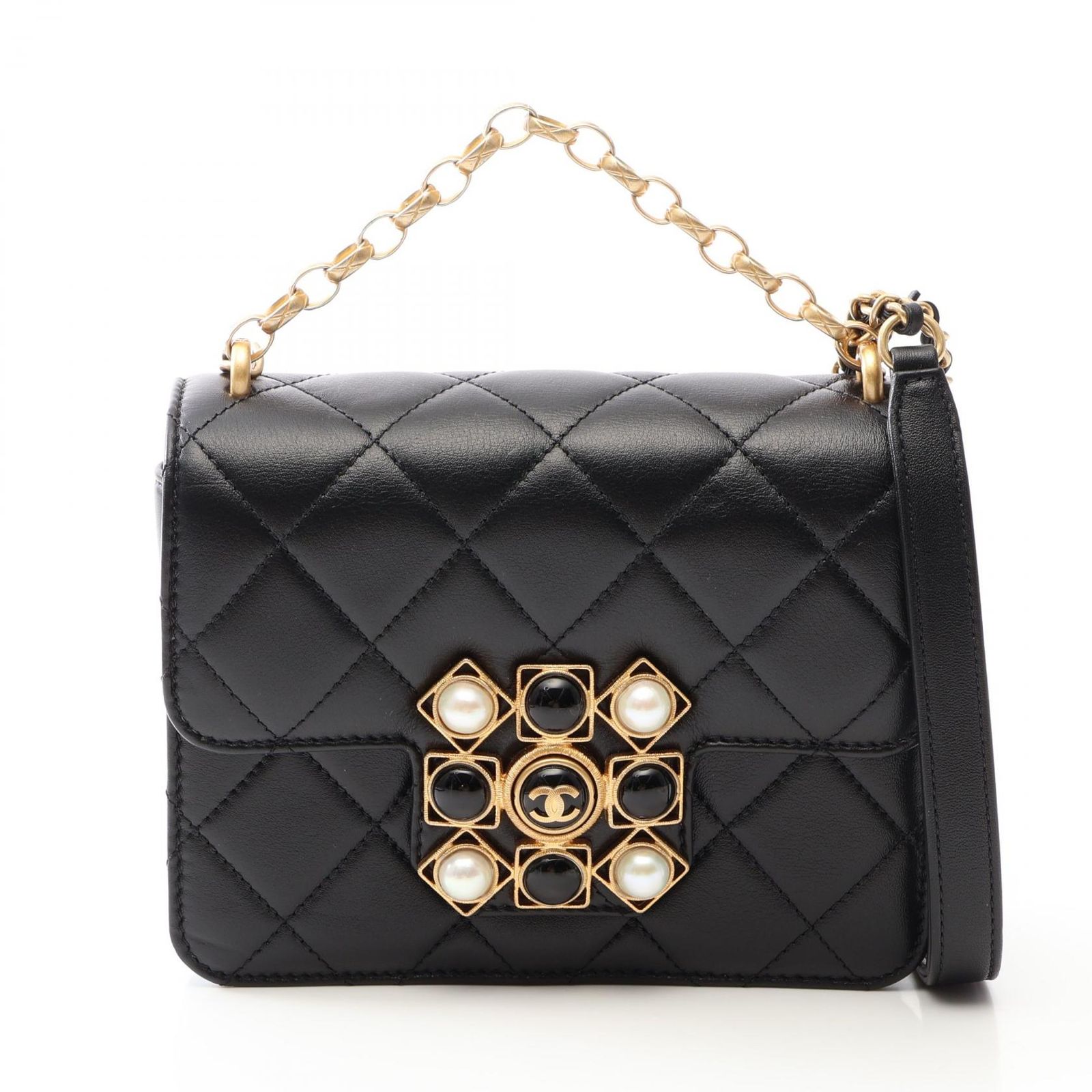 シャネル CHANEL ショルダーバッグ マトラッセ 2WAY AS1889 ブラック ラムスキン（羊革） マトラッセ スモールフラップ チェーンショルダー レディース Used A