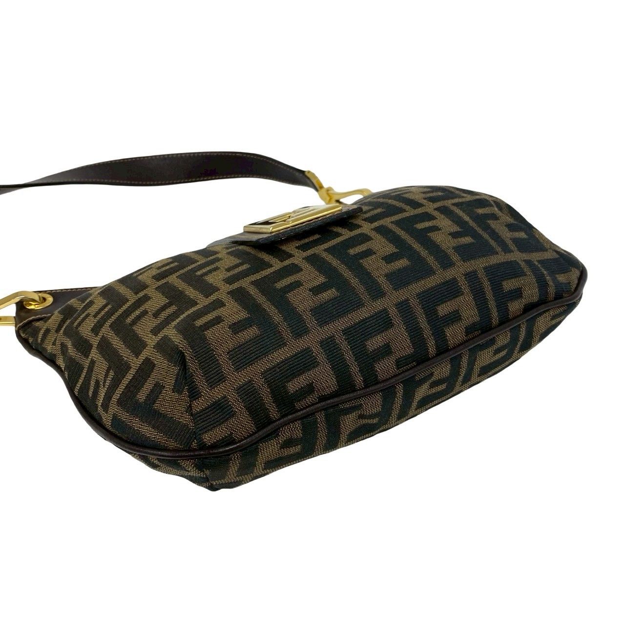 極 美品 FENDI フェンディ ヴィンテージ FF ロゴ 金具 ズッカ 柄 