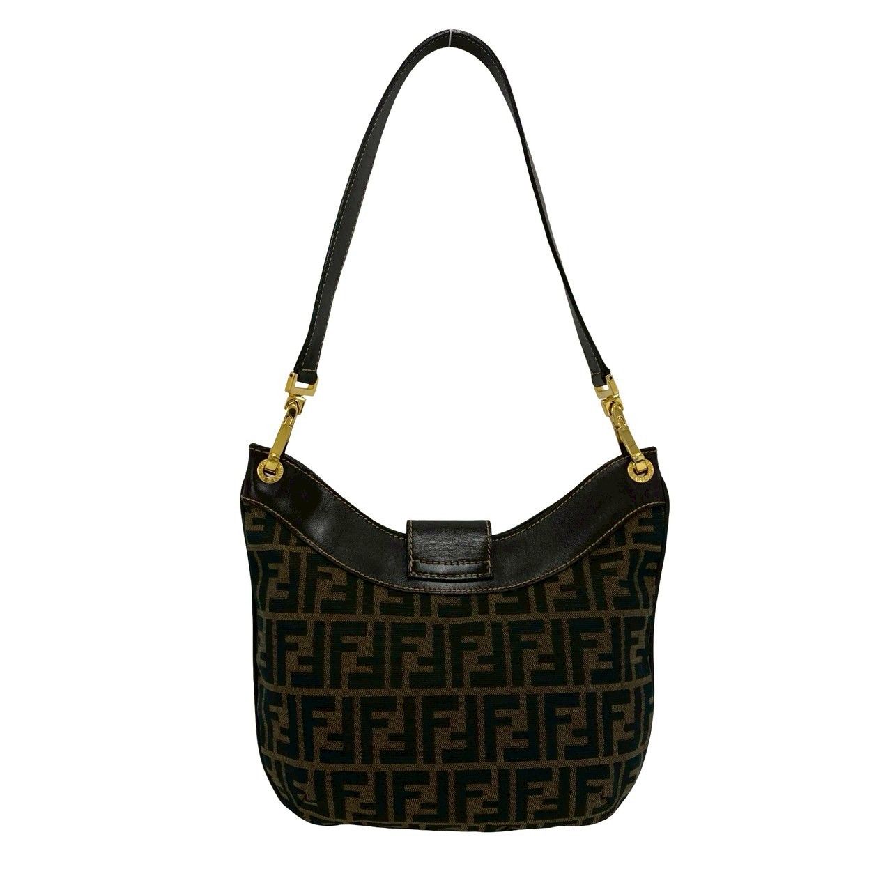 極 美品 FENDI フェンディ ヴィンテージ FF ロゴ 金具 ズッカ 柄