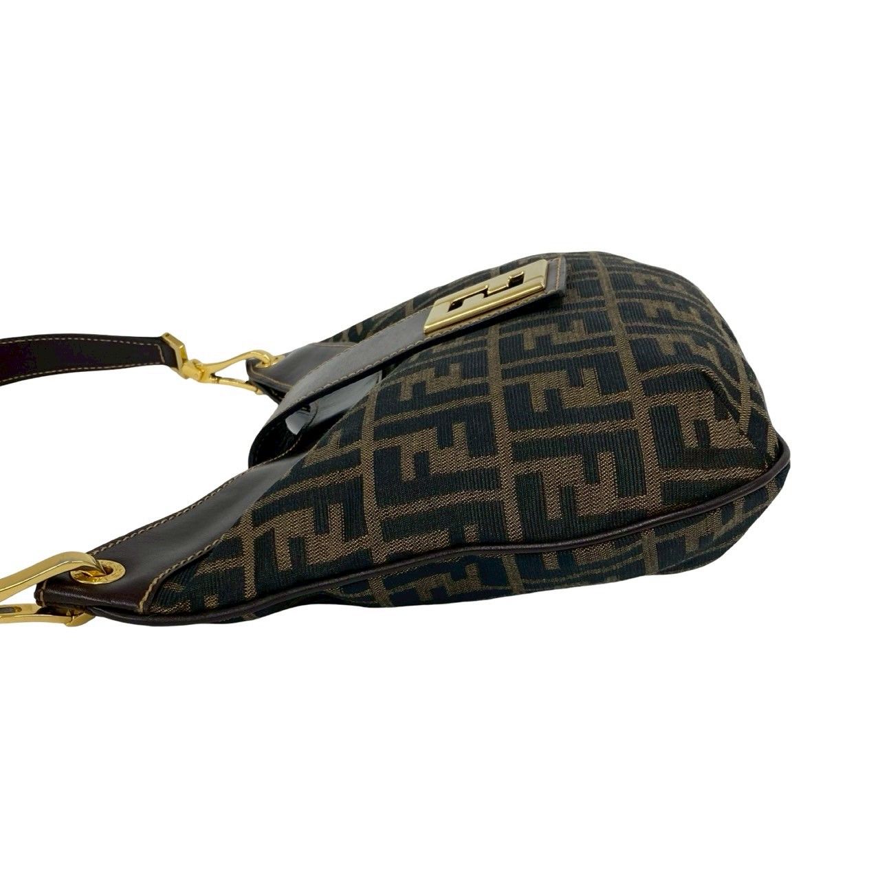 極 美品 FENDI フェンディ ヴィンテージ FF ロゴ 金具 ズッカ 柄