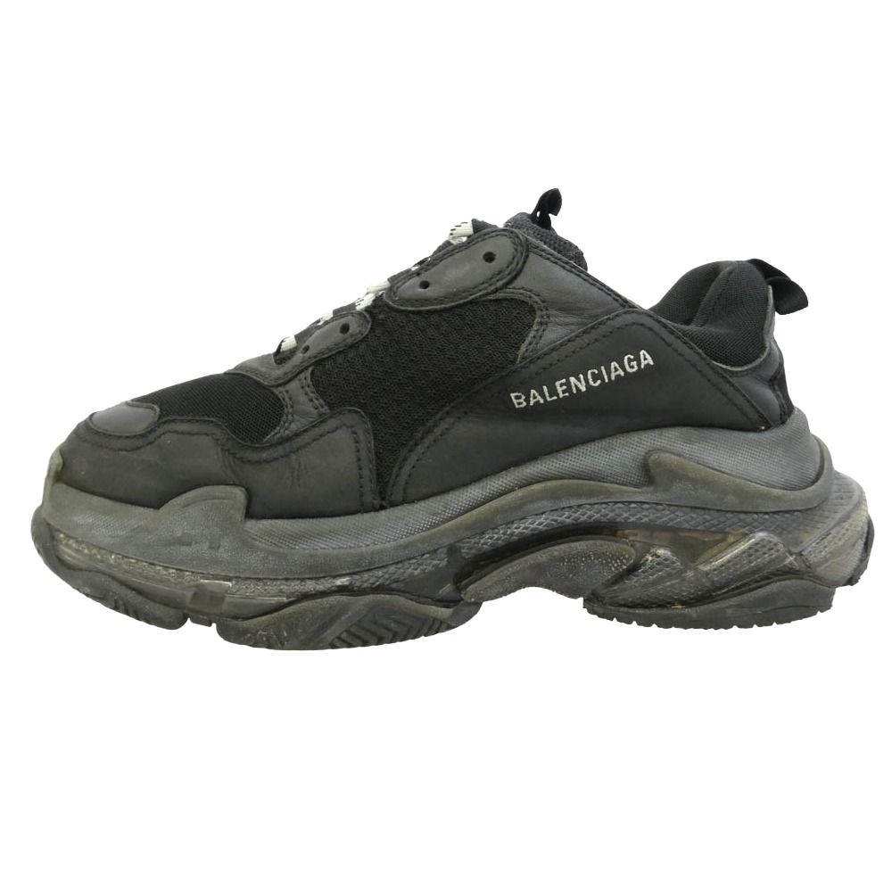BALENCIAGA バレンシアガ 541624 【フェイクバスターズ鑑定済】Triple S トリプル エス チャンキー ダッド ローカット スニーカー ブラック ブラック系 28.5cm【中古】