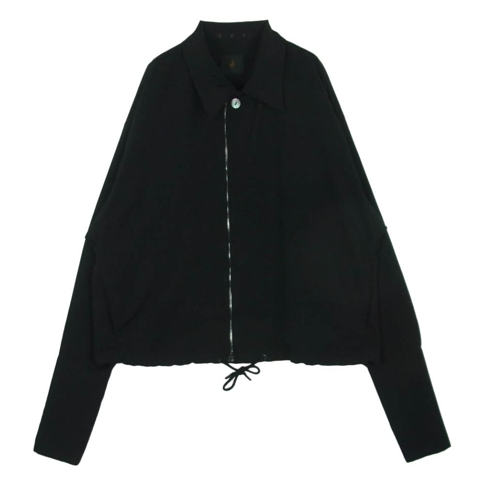 ato アトウ AM25A-S09 DOUBLE CUFFS ZIP SHIRT ダブルカフス ジップ シャツ ジャケット 日本製 ブラック系 46【中古】