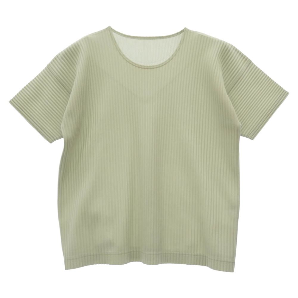 HOMME PLISSE ISSEY MIYAKE オム プリッセ イッセイミヤケ HP91JK1203 プリーツ Tシャツ カットソー 半袖 ホワイトグリーン系 3【中古】 11,848円