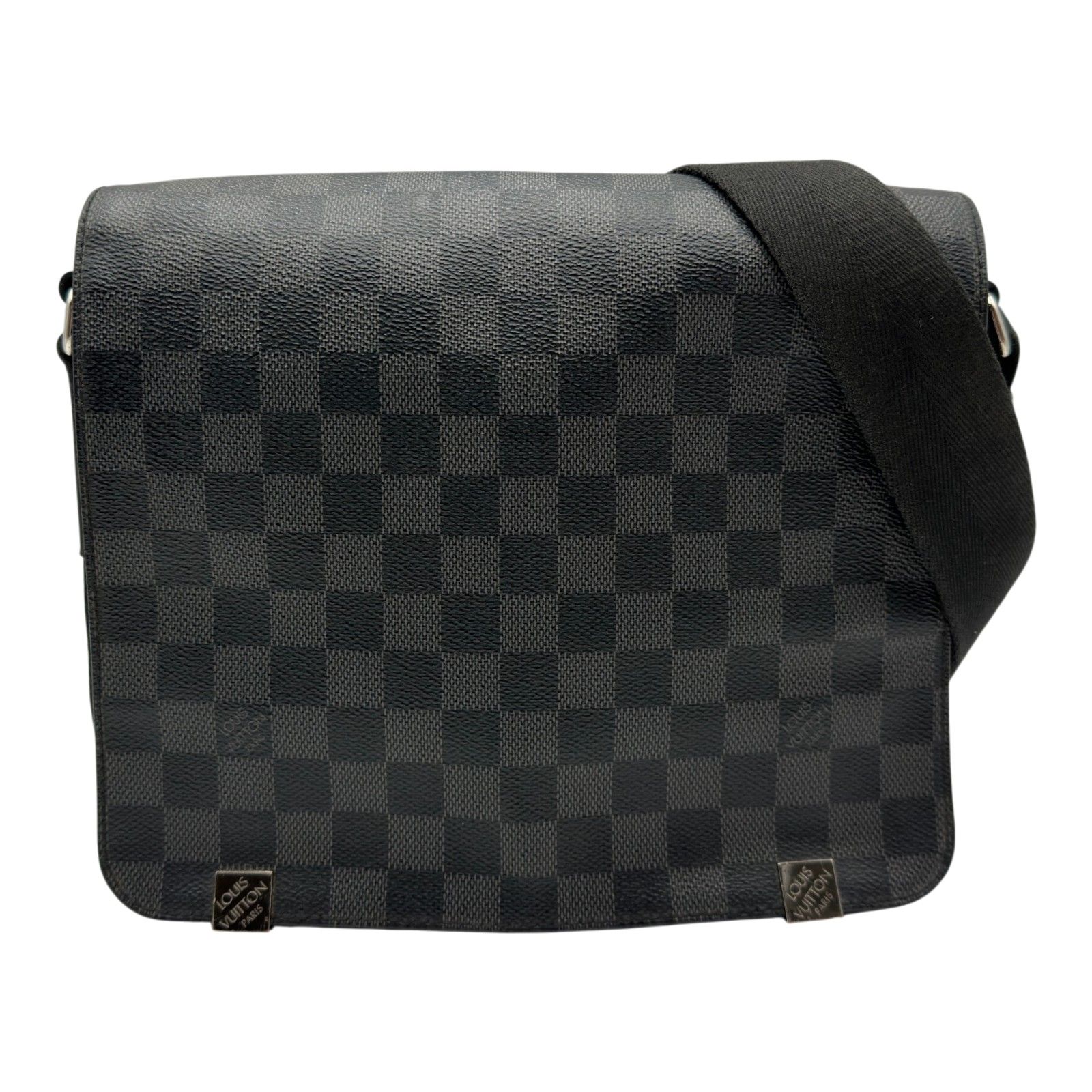 ルイ・ヴィトン LOUIS VUITTON ディストリクトPM N41028 ブラック/グレー ダミエグラフィット/レザー メンズ ショルダーバッグ