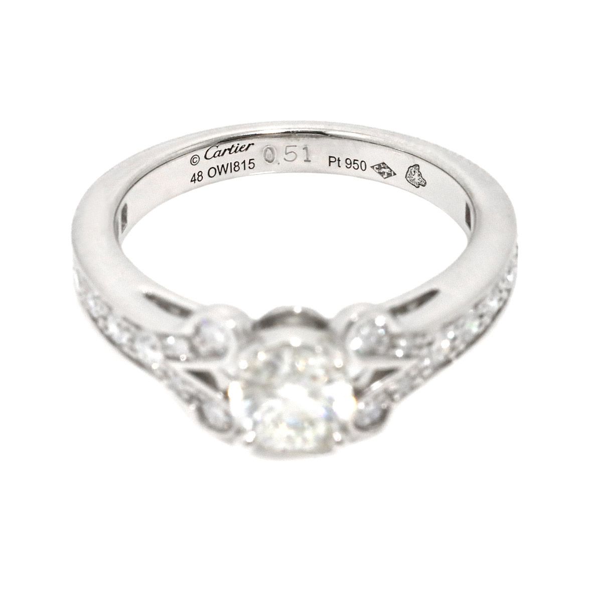カルティエ Cartier バレリーナ ダイヤ 0.51ct H/VS1/3EX #48 リング