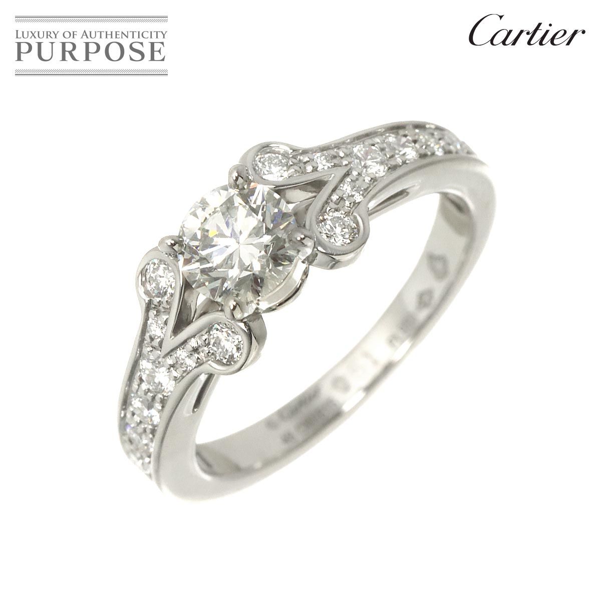 カルティエ Cartier バレリーナ ダイヤ 0.51ct H/VS1/3EX #48 リング