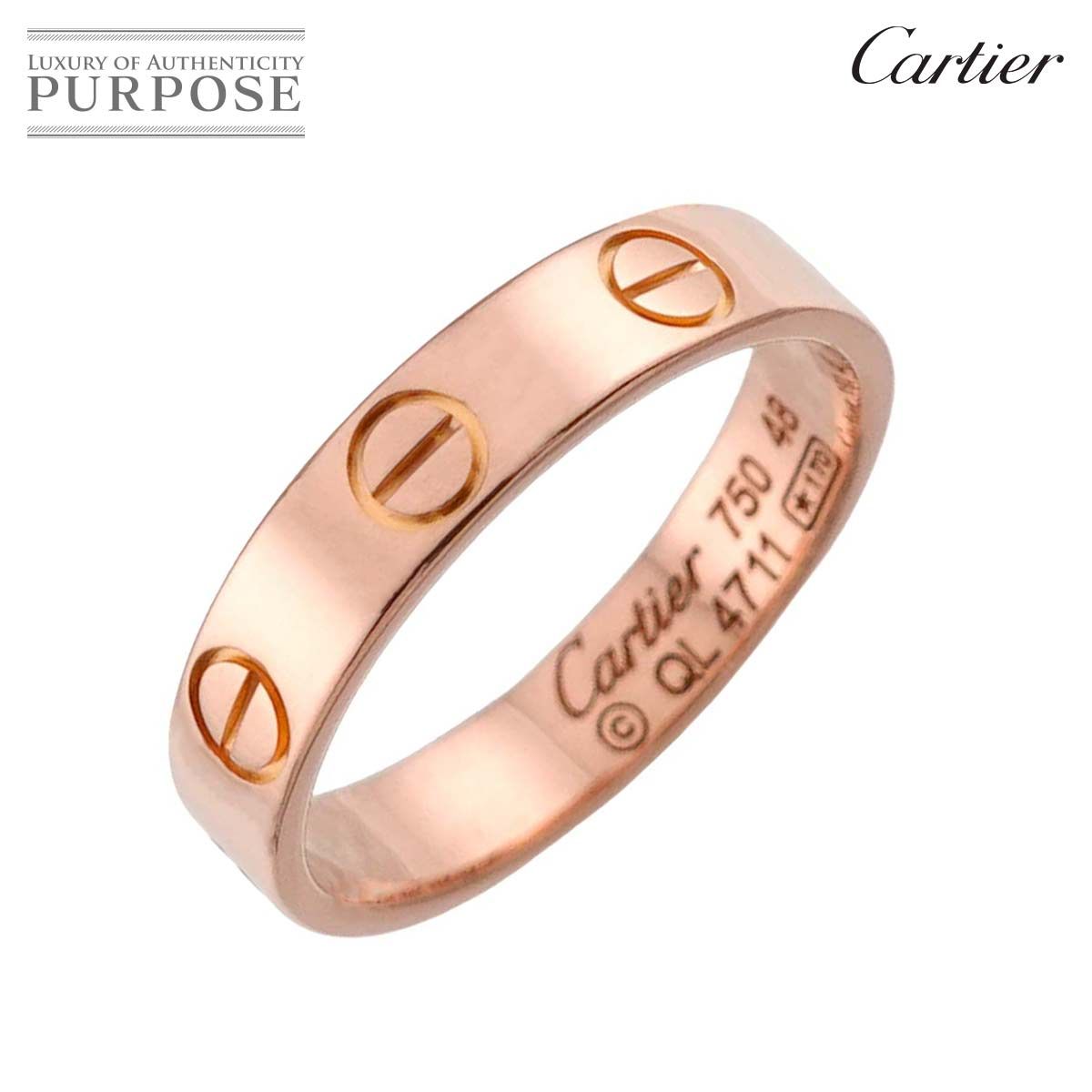 カルティエ　ミニラブ　リング　47 750(YG) カルティエ Cartier ミニラブ #48 リング K18 PG ピンクゴールド 750