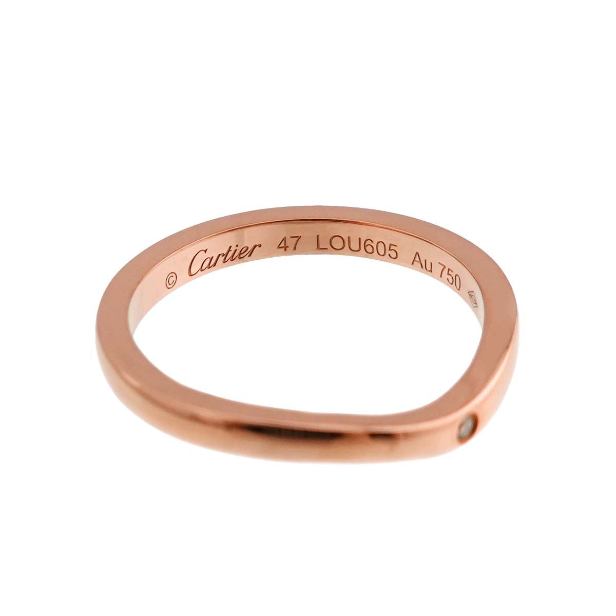 カルティエ Cartier バレリーナ カーブ #47 リング ダイヤ 3P PG
