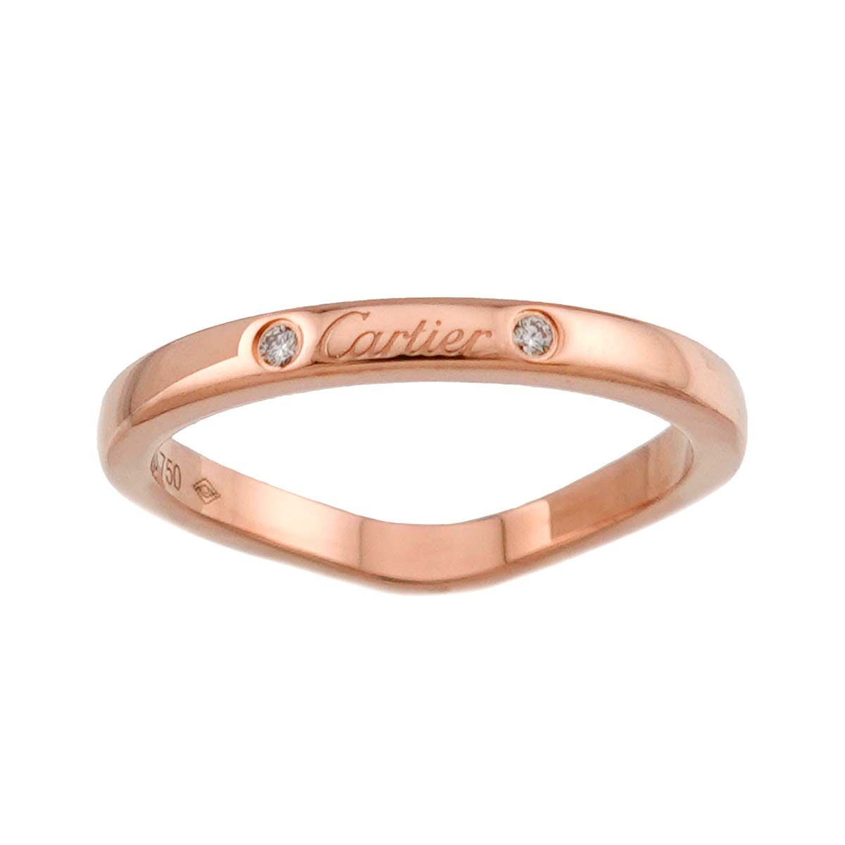 カルティエ Cartier バレリーナ カーブ #47 リング ダイヤ 3P PG