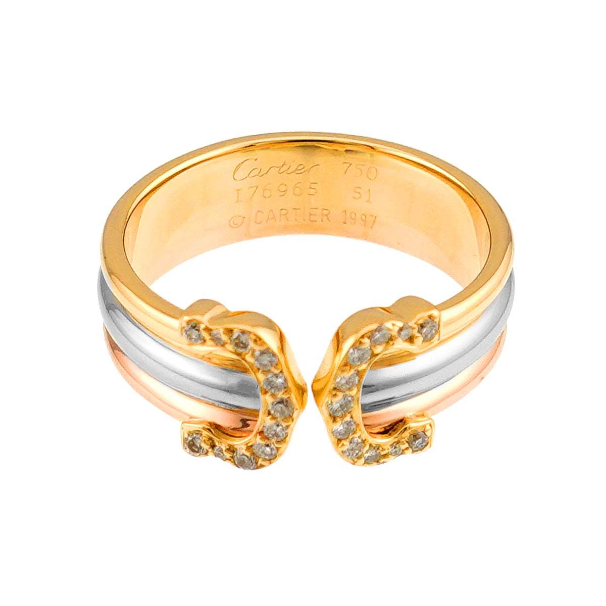 カルティエ Cartier 2C #51 リング ダイヤ K18 YG WG PG スリーカラー
