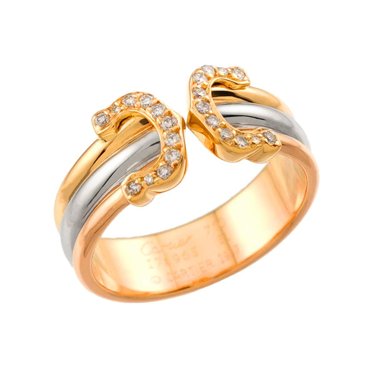 カルティエ Cartier 2C #51 リング ダイヤ K18 YG WG PG スリーカラー