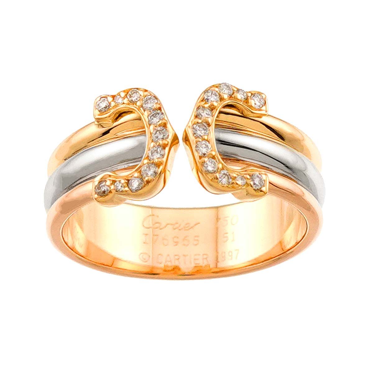 カルティエ Cartier 2C #51 リング ダイヤ K18 YG WG PG スリーカラー