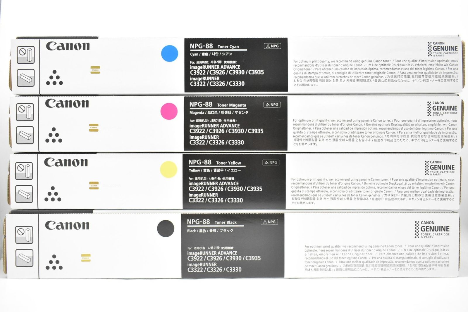 未使用 CANON 純正 トナー NPG-88 4色（シアン・マゼンタ・イエロー・ブラック） キャノン　ITS5P6272RK4-D-N29-byebye