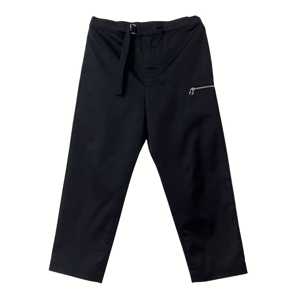OAMC ベルト付き クロップドパンツ ジップポケット ブラック XS S M