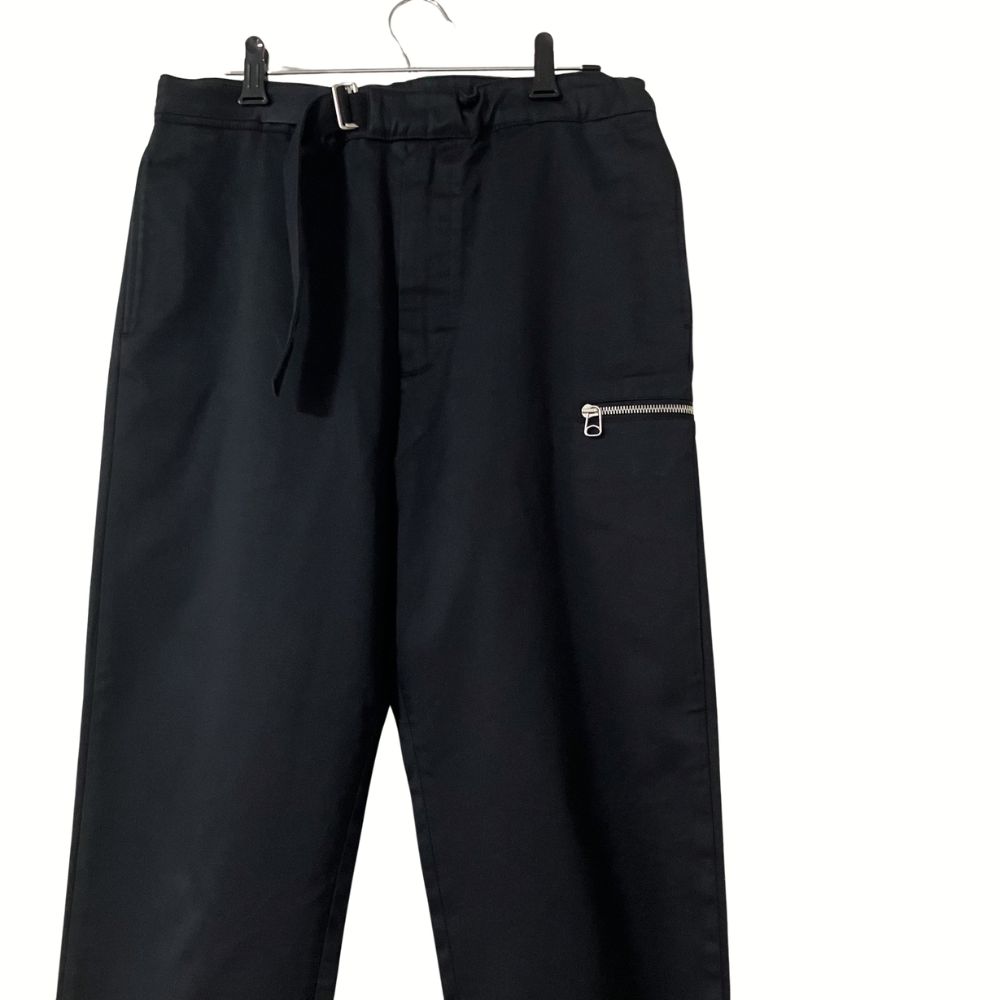 OAMC ベルト付き クロップドパンツ ジップポケット ブラック XS S M