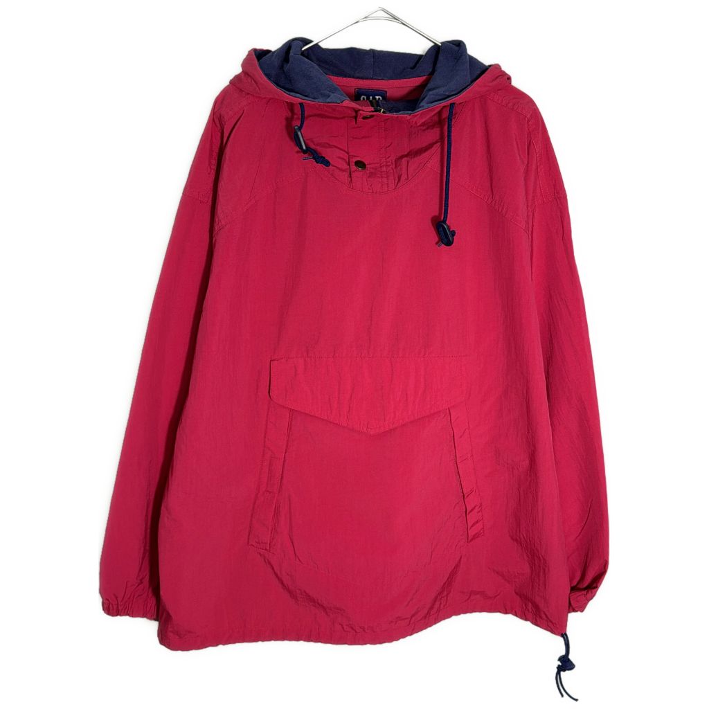 90年代 GAP ギャップ ナイロン アノラックパーカージャケット オールドギャップ レッド(メンズ L)中古 古着 Y4590