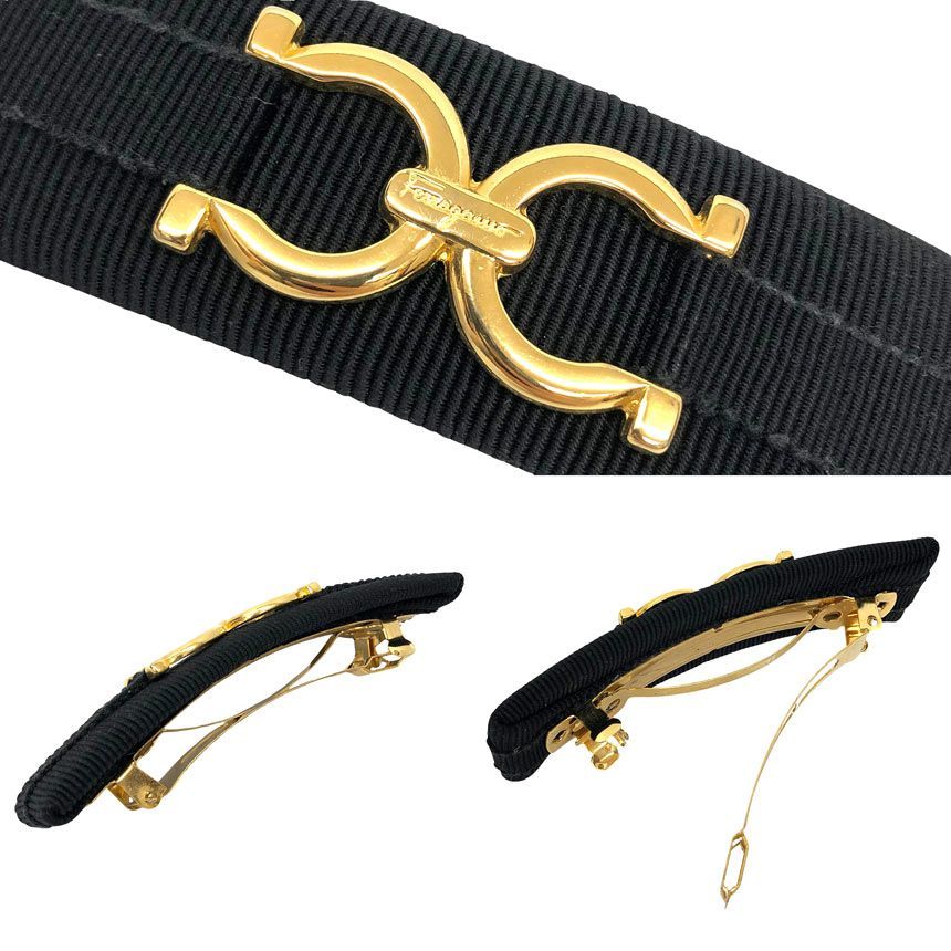 SalvatoreFerragamo フェラガモ ガンチーニ バレッタ ブラック