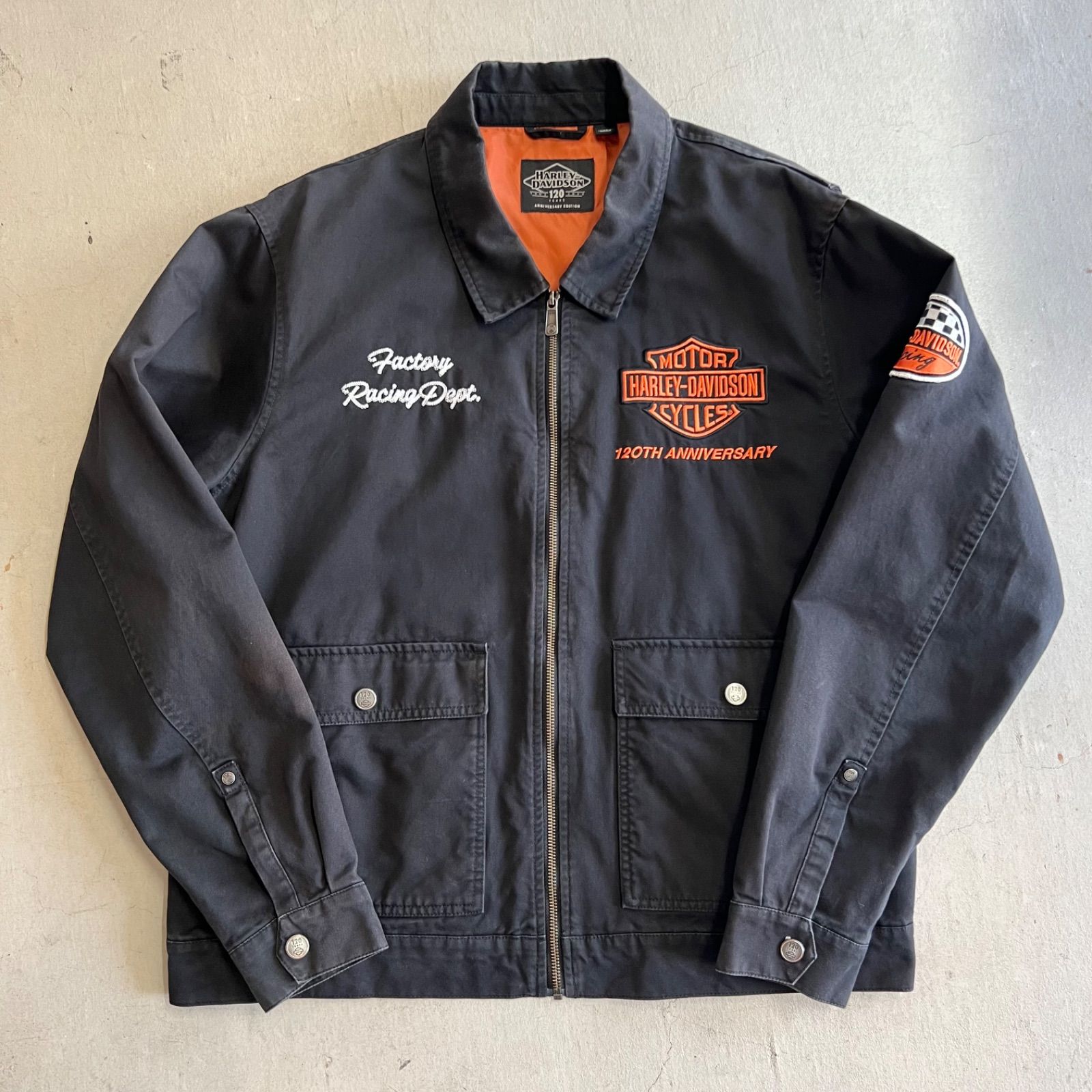 Harley-Davidson 120周年記念 アニバーサリー ワーク ジャケット XL ブラック　120周年（1903-2023）Anniversary Editionジャケット