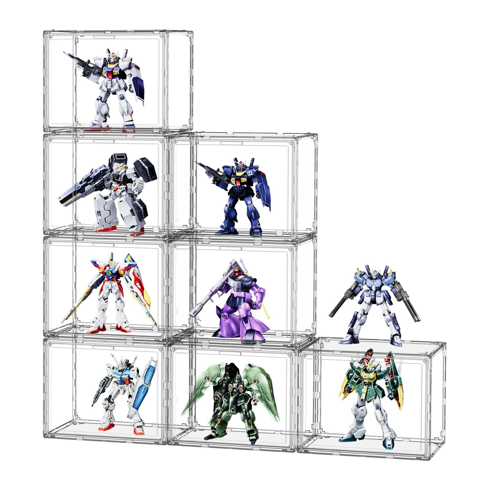 ホームブリス フィギュアケース UVカット コレクションケース 横縦積み可 透明 ディスプレイケース 幅36×奥22.5×高さ28cm 8個セット
