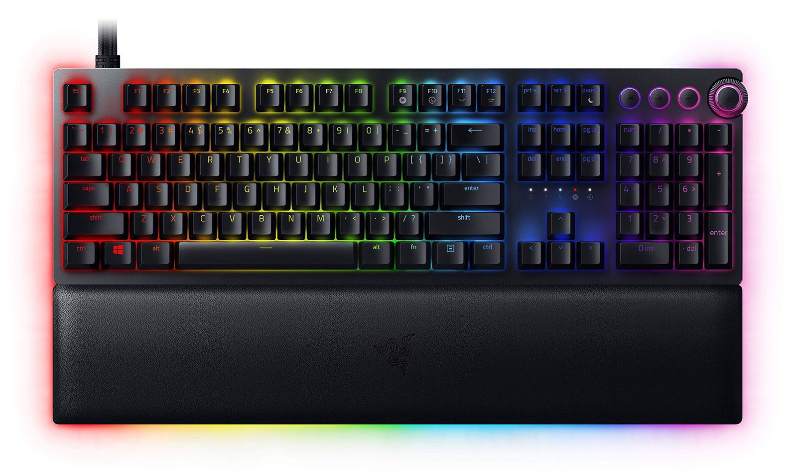 Razer Huntsman V2 Analog ゲーミングキーボード 英語 US配列 アナログオプティカルスイッチ 調整可能なアクチュエーション ダブルショット PBT キーキャップ リストレスト Chroma RGB 【日本正規代理店保証品】 RZ03-