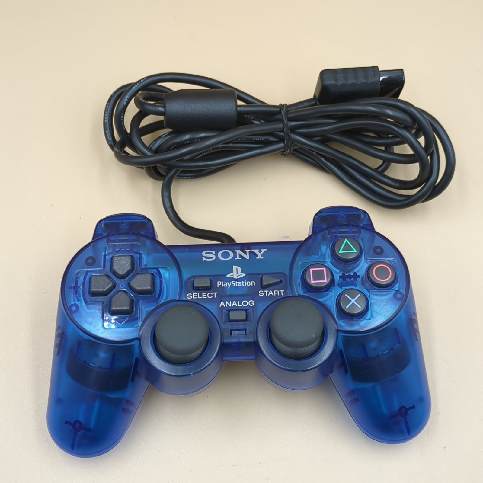 【D45075】 プレステ2 用 コントローラー DUALSHOCK2　SCPH-10010　※動作未確認につきジャンク※外観美品