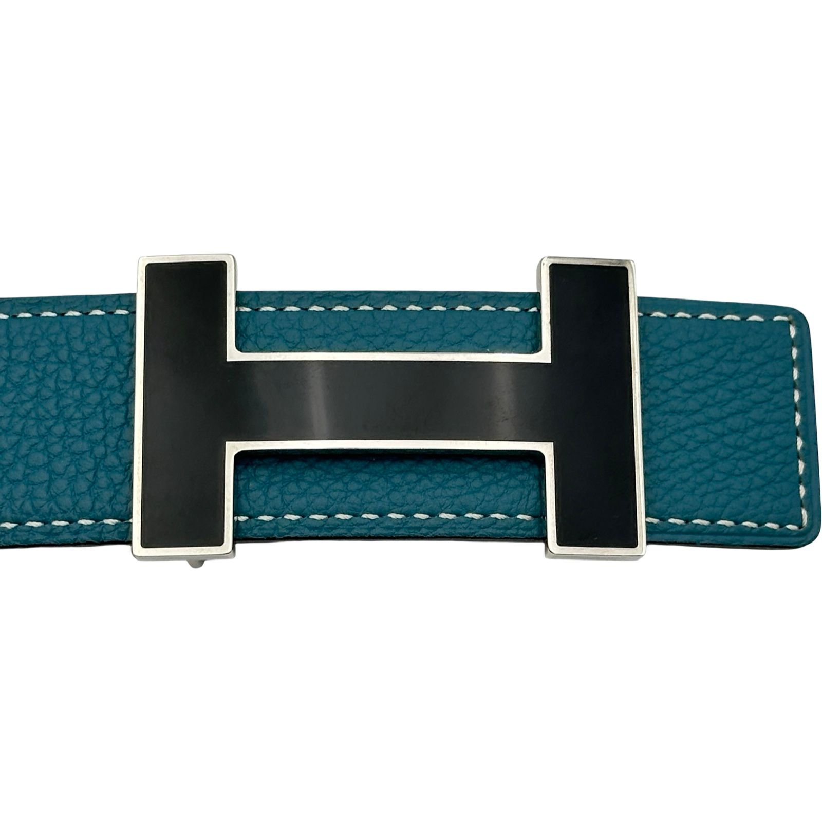エルメス HERMES コンスタンスHベルト リバーシブル75 ▢O刻印 ブルー