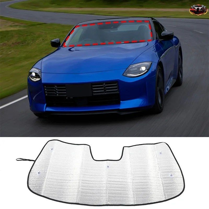 日産フェアレディZ RZ34 400Z 2022+ 車用フロントガラスサンカバー 紫外線防止フィルム/シルバーテープ インテリア