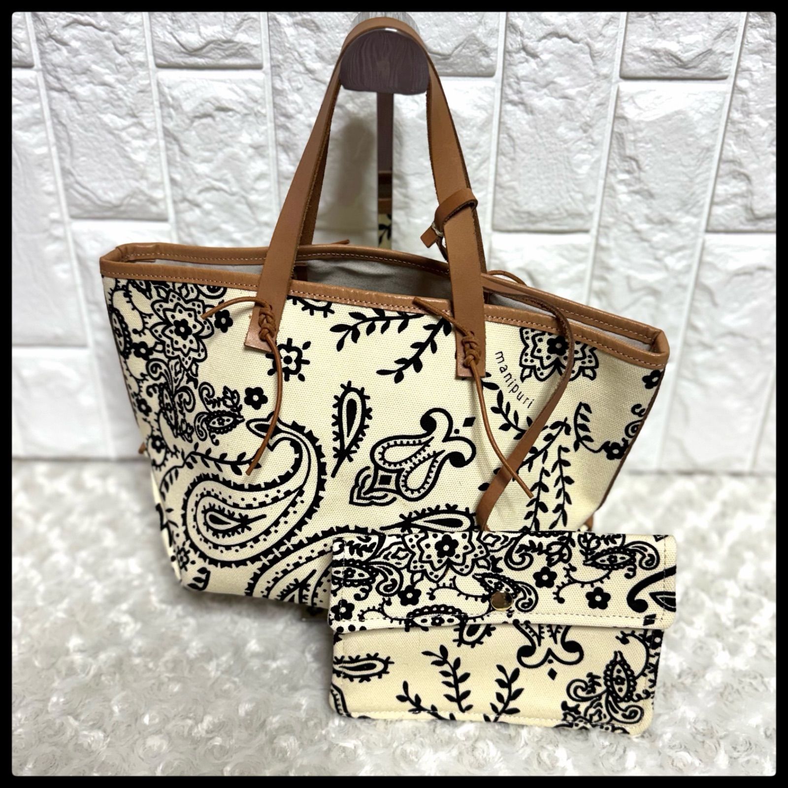 manipuri マニプリ キャンバス トートバッグ バンダナ柄 ペイズリー（ポーチ付き） 7,600円