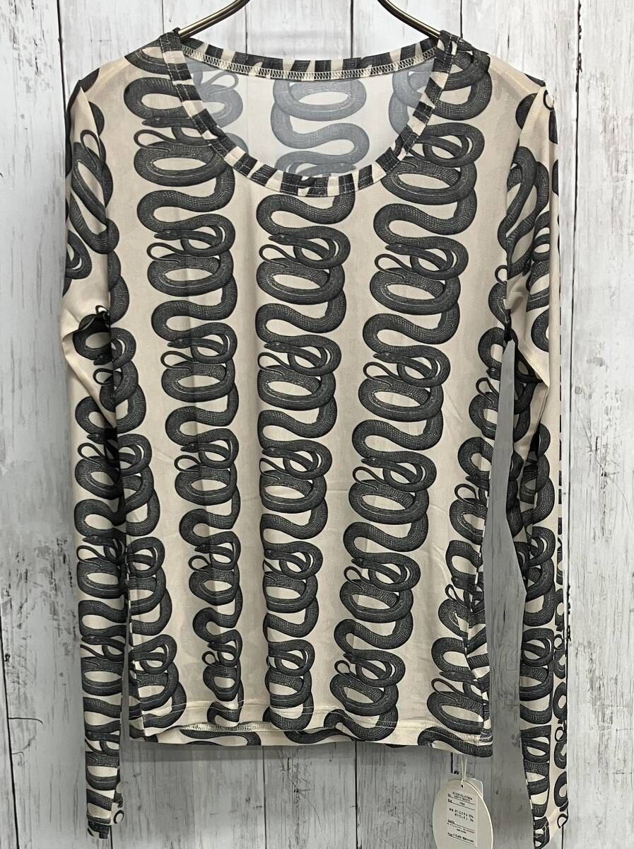 HYSTERIC GLAMOUR SNAKE LOOP柄 Tシャツ ヒステリックグラマー 長袖カットソー シアー 総柄